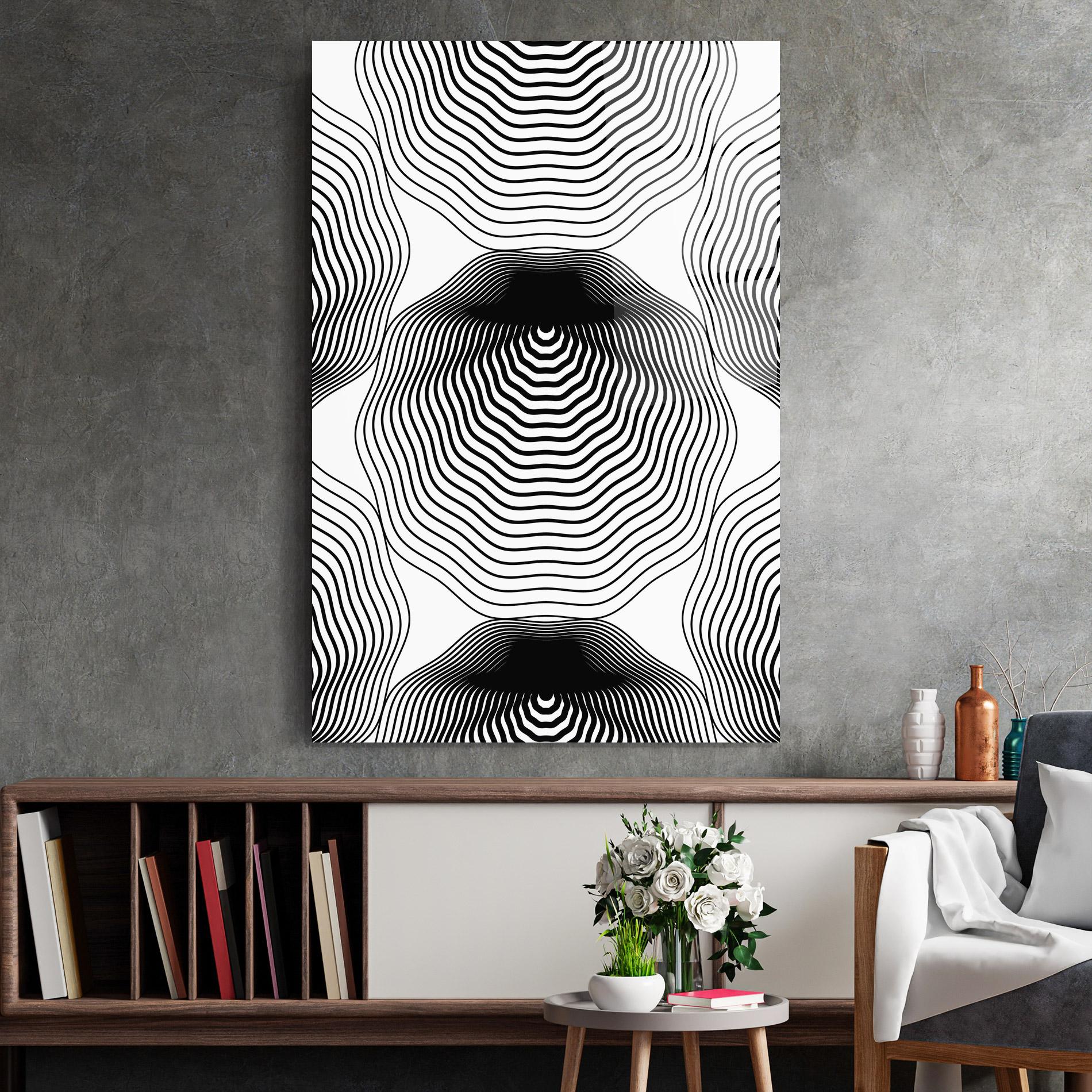 Obraz na Szkle Black Line Art mockup 2