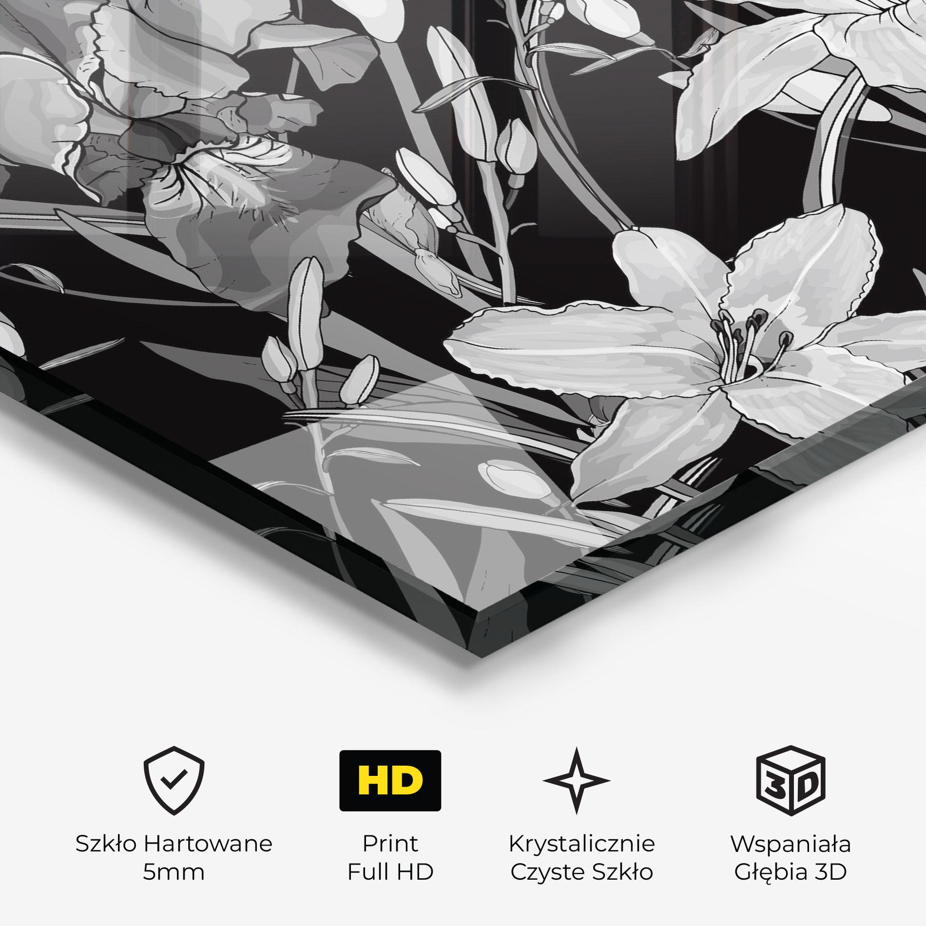 Obraz na Szkle Grey Flowers Art mockup 3