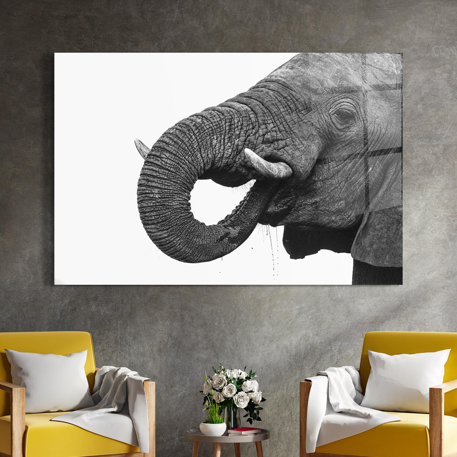 Obraz na Szkle Elephant Drinking mockup 4