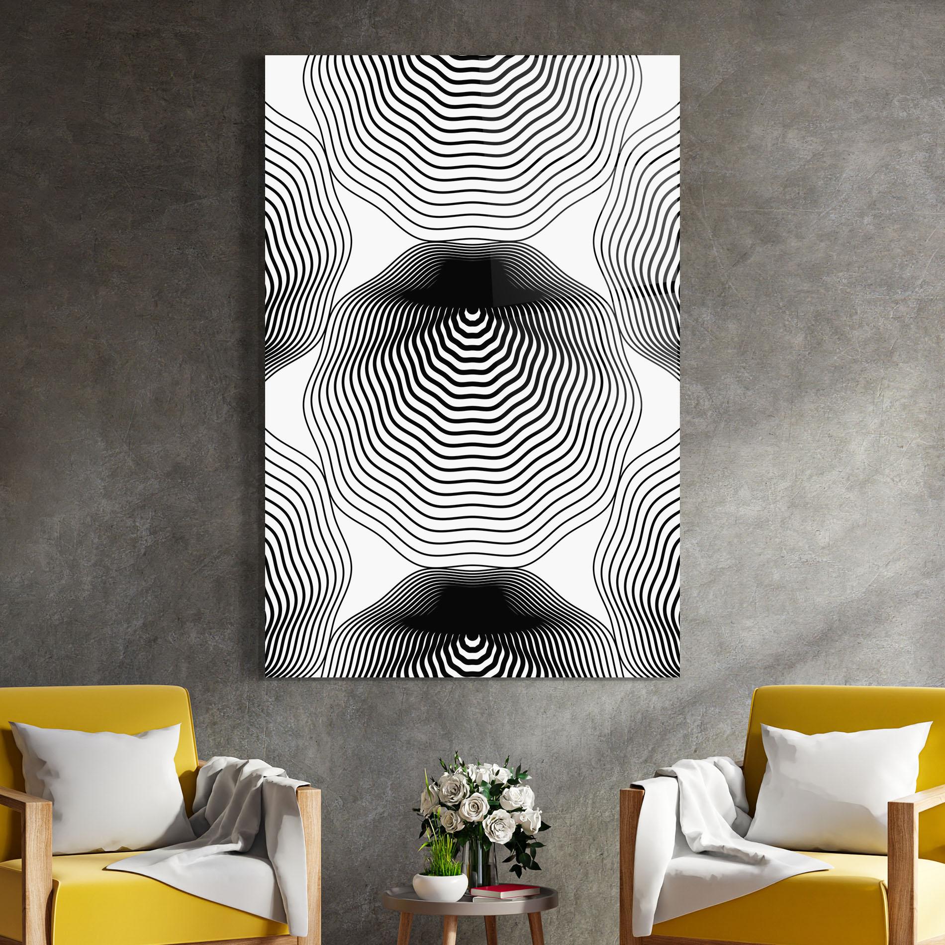 Obraz na Szkle Black Line Art mockup 4