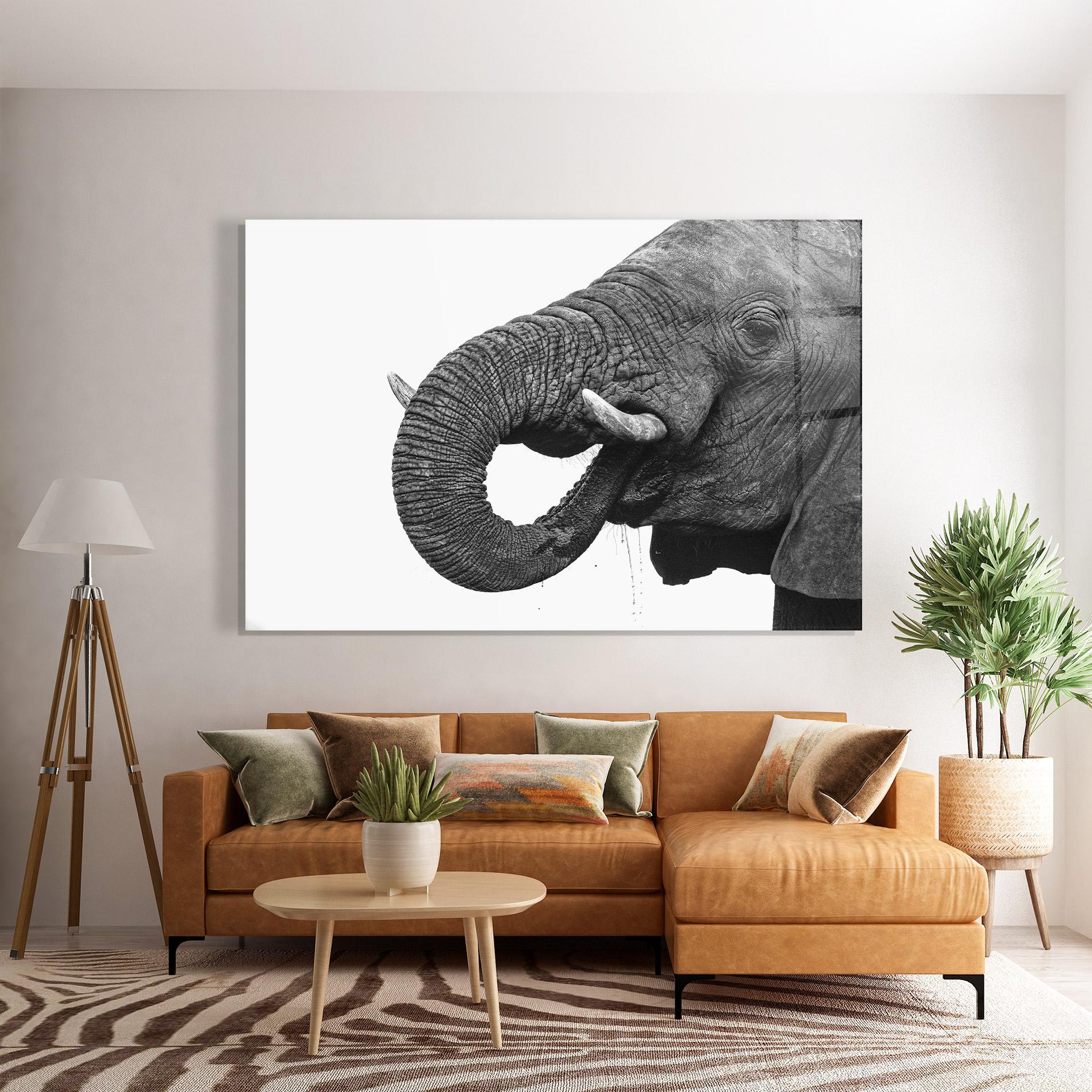 Obraz na Szkle Elephant Drinking mockup 7