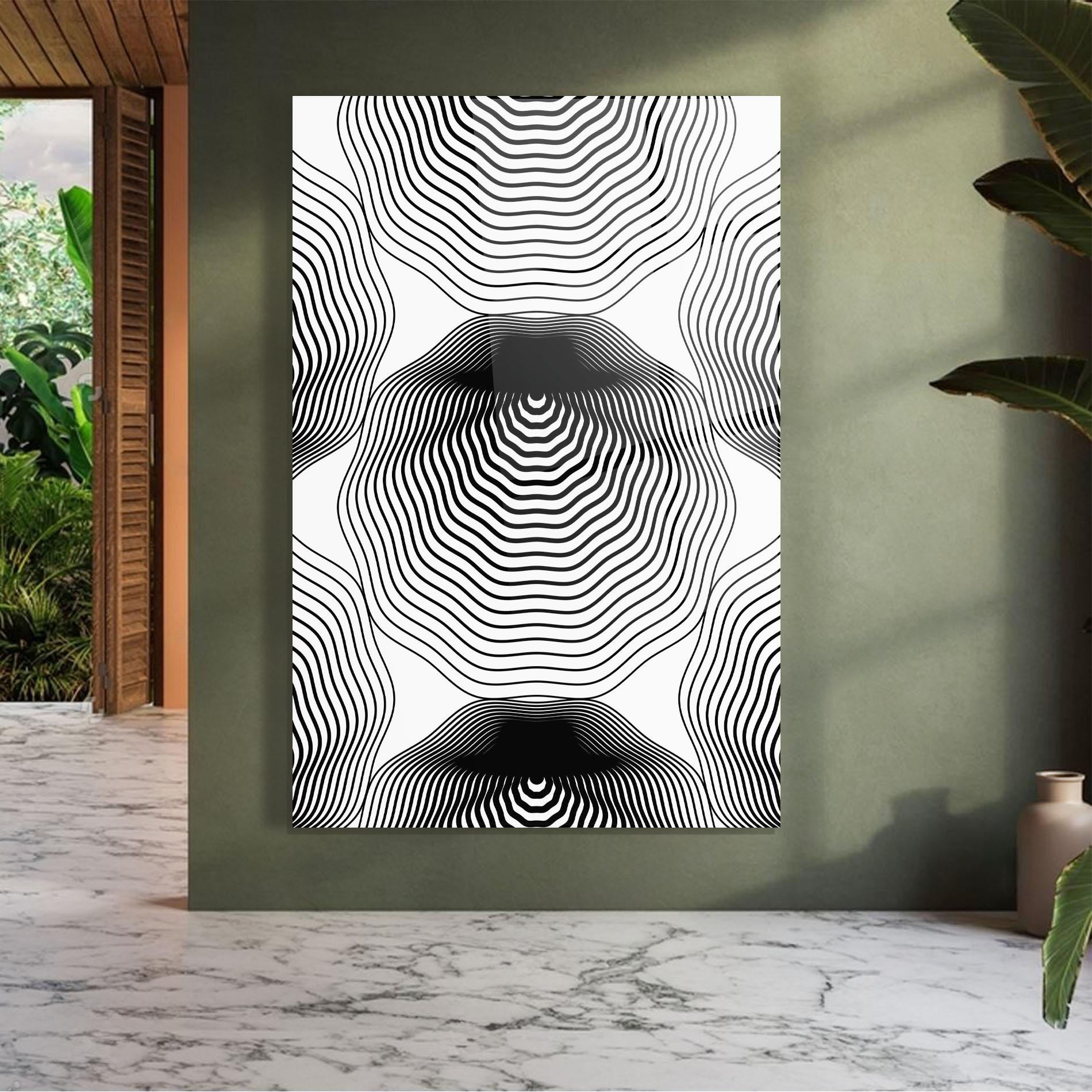 Obraz na Szkle Black Line Art mockup 7