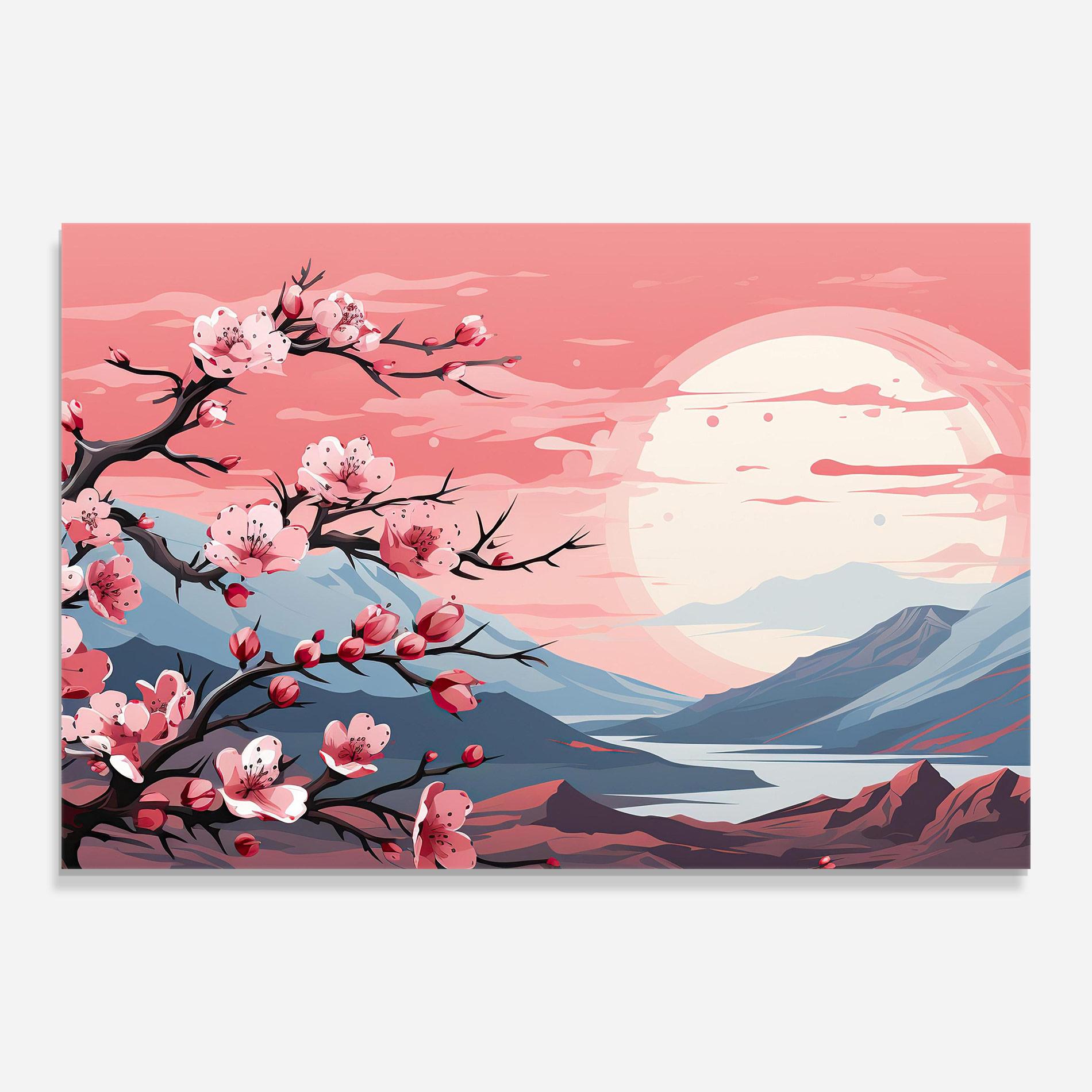 Obraz na Szkle Chinese Cherry Blossoms mockup 0