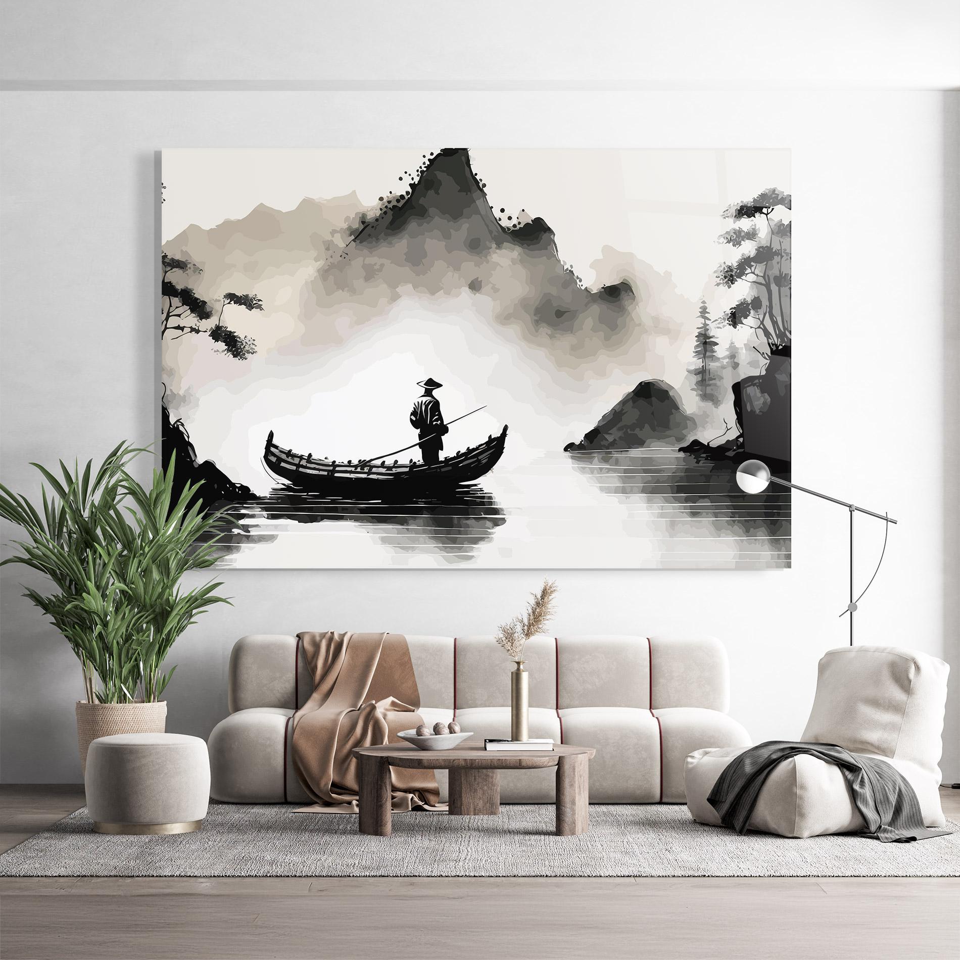 Obraz na Szkle Black Ink Boat mockup 9