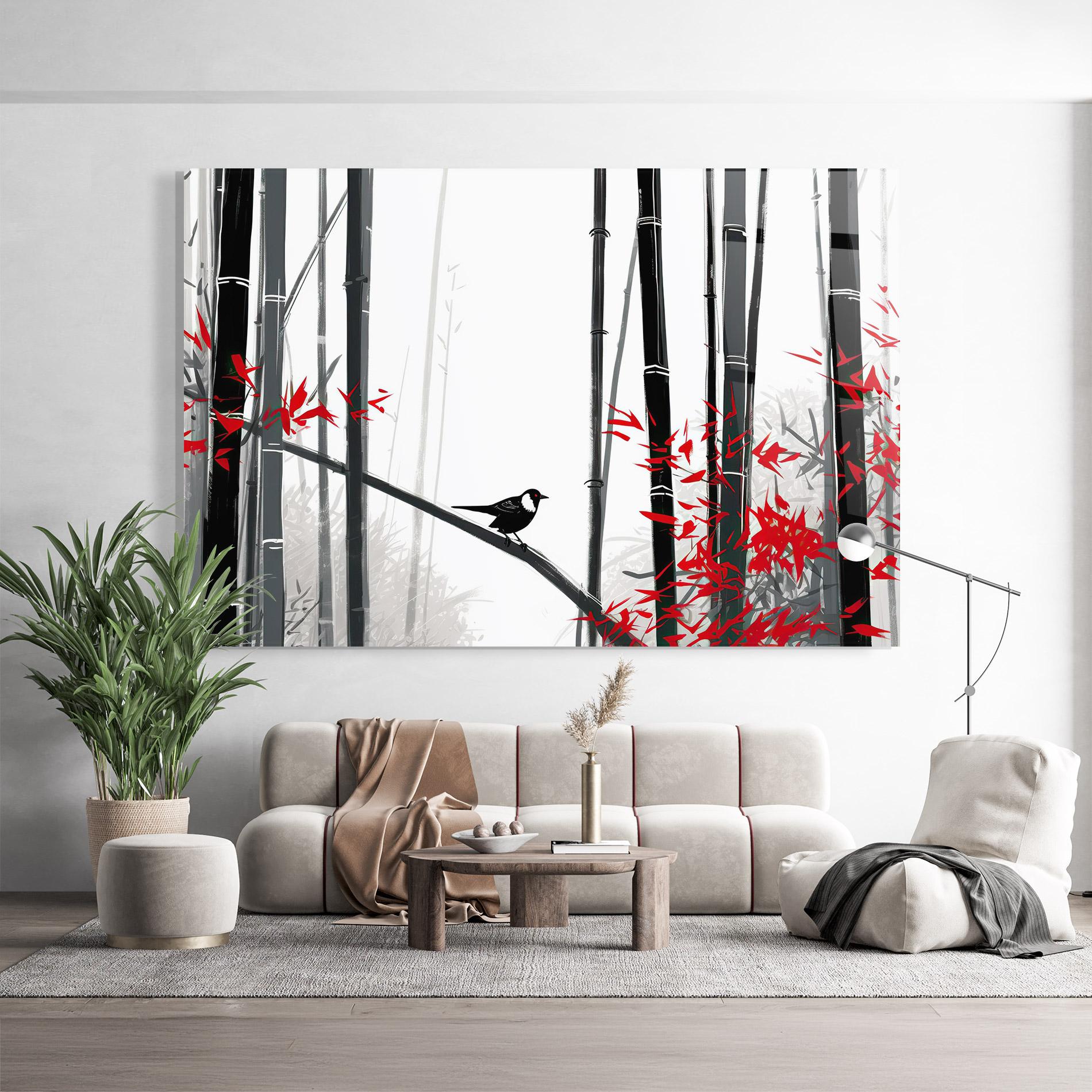 Obraz na Szkle Chinese Red Leafs mockup 9