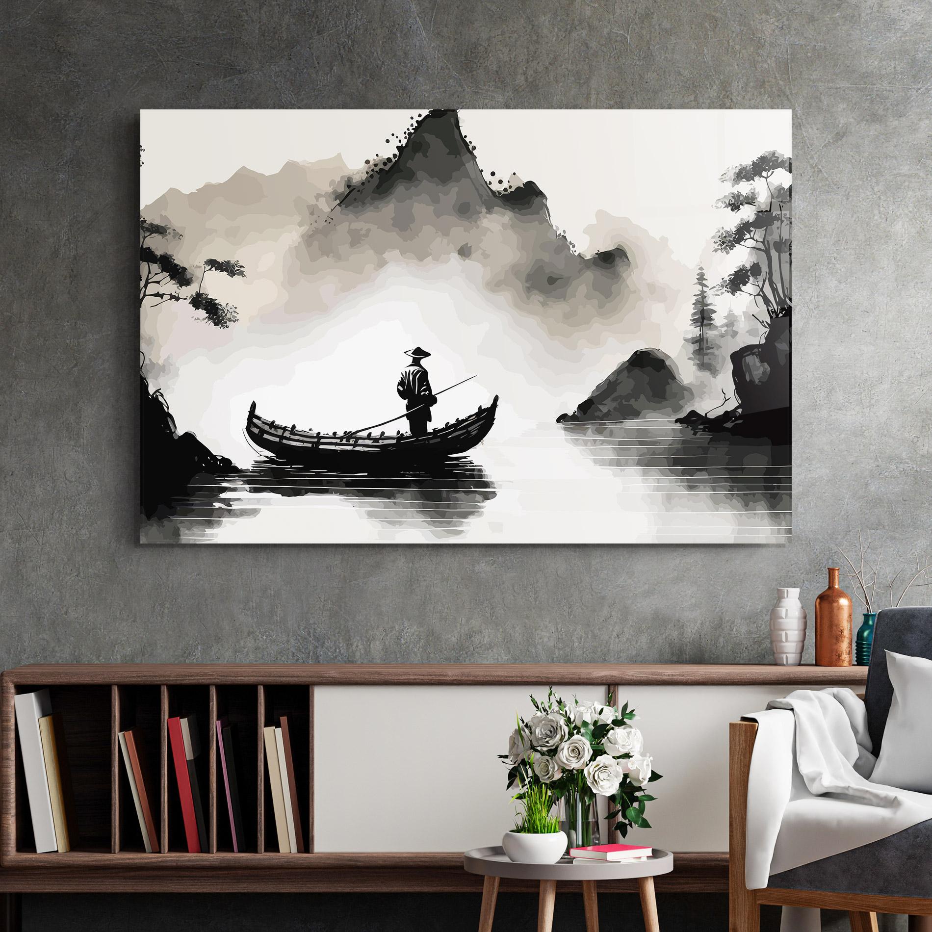 Obraz na Szkle Black Ink Boat mockup 2