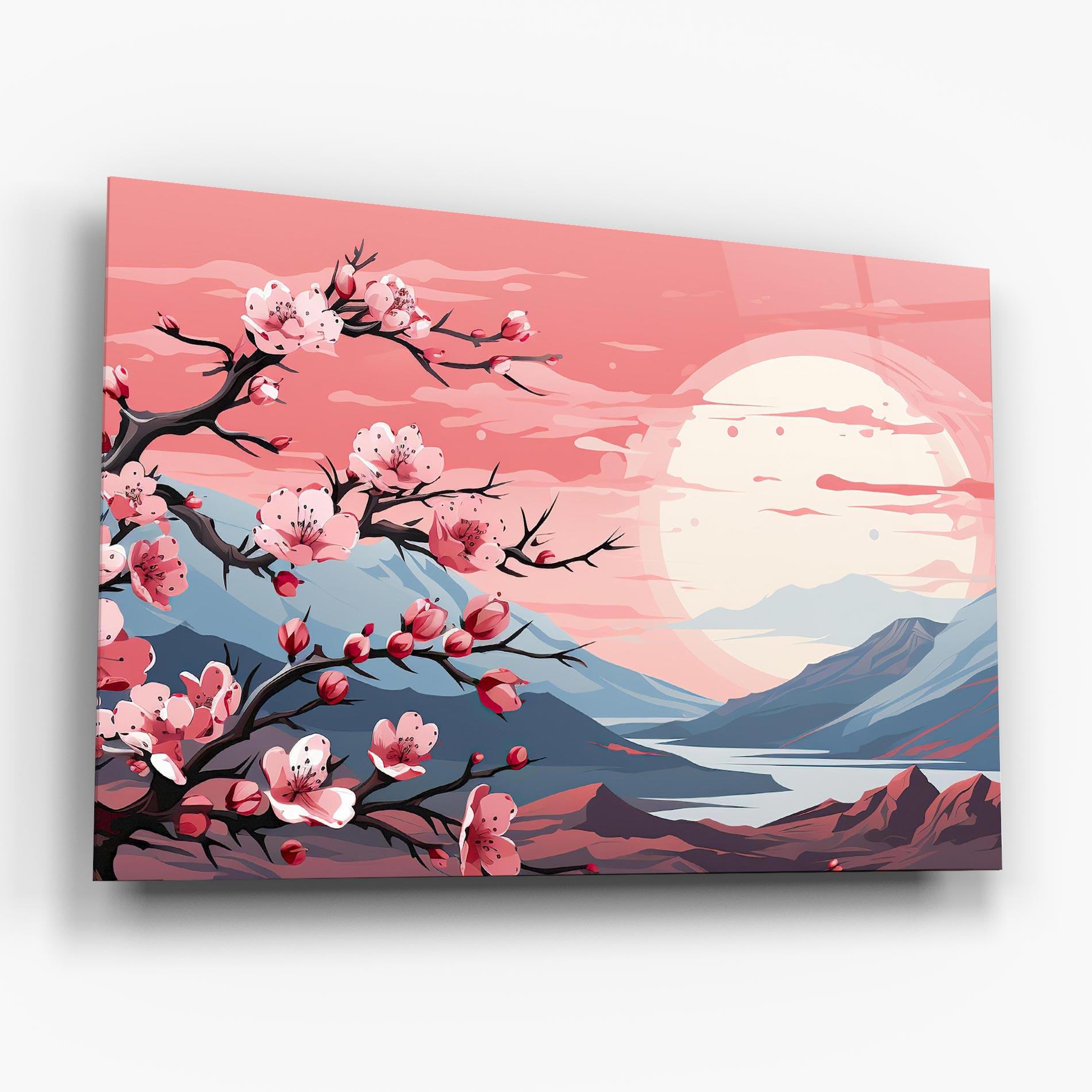 Obraz na Szkle Chinese Cherry Blossoms mockup 6