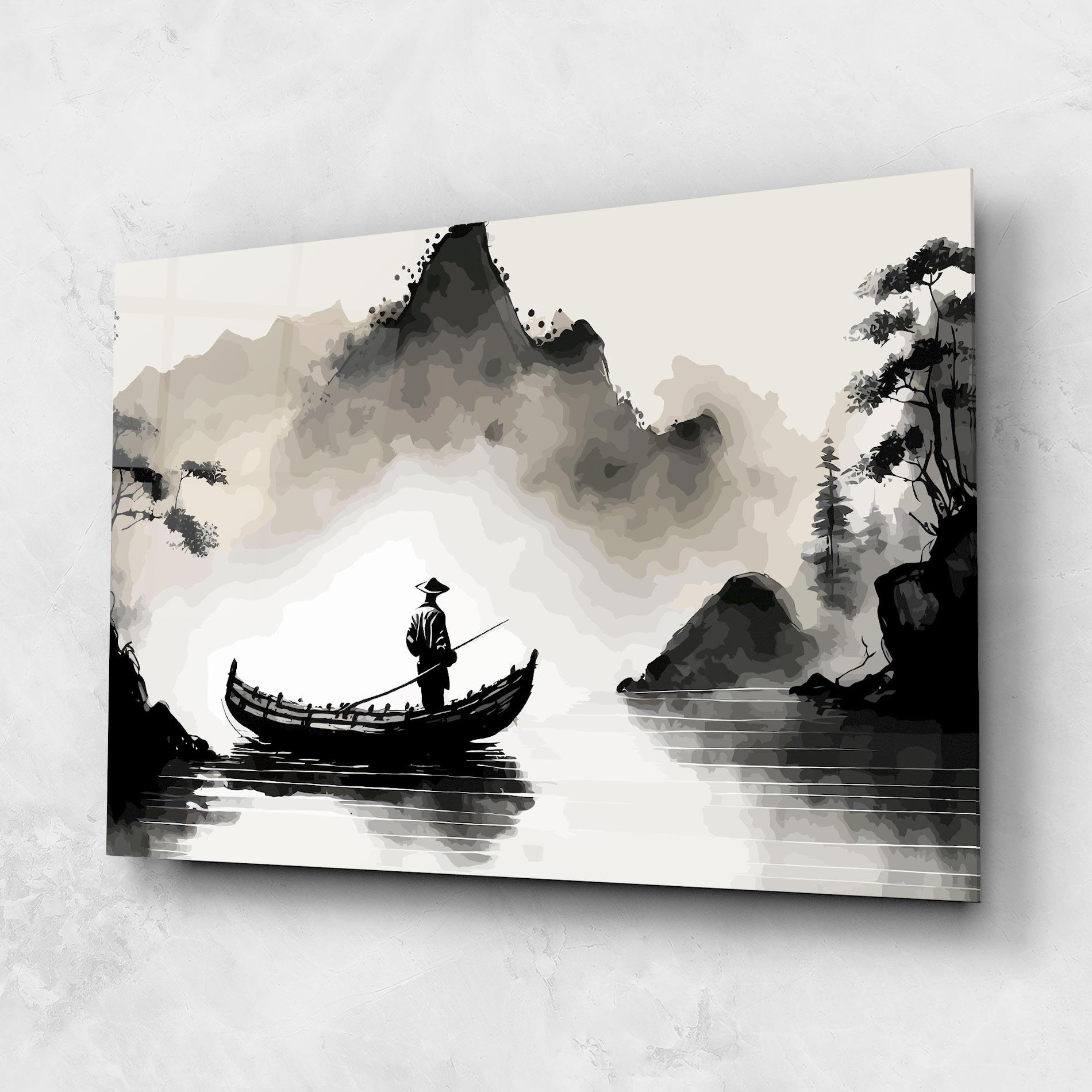 Obraz na Szkle Black Ink Boat mockup 1