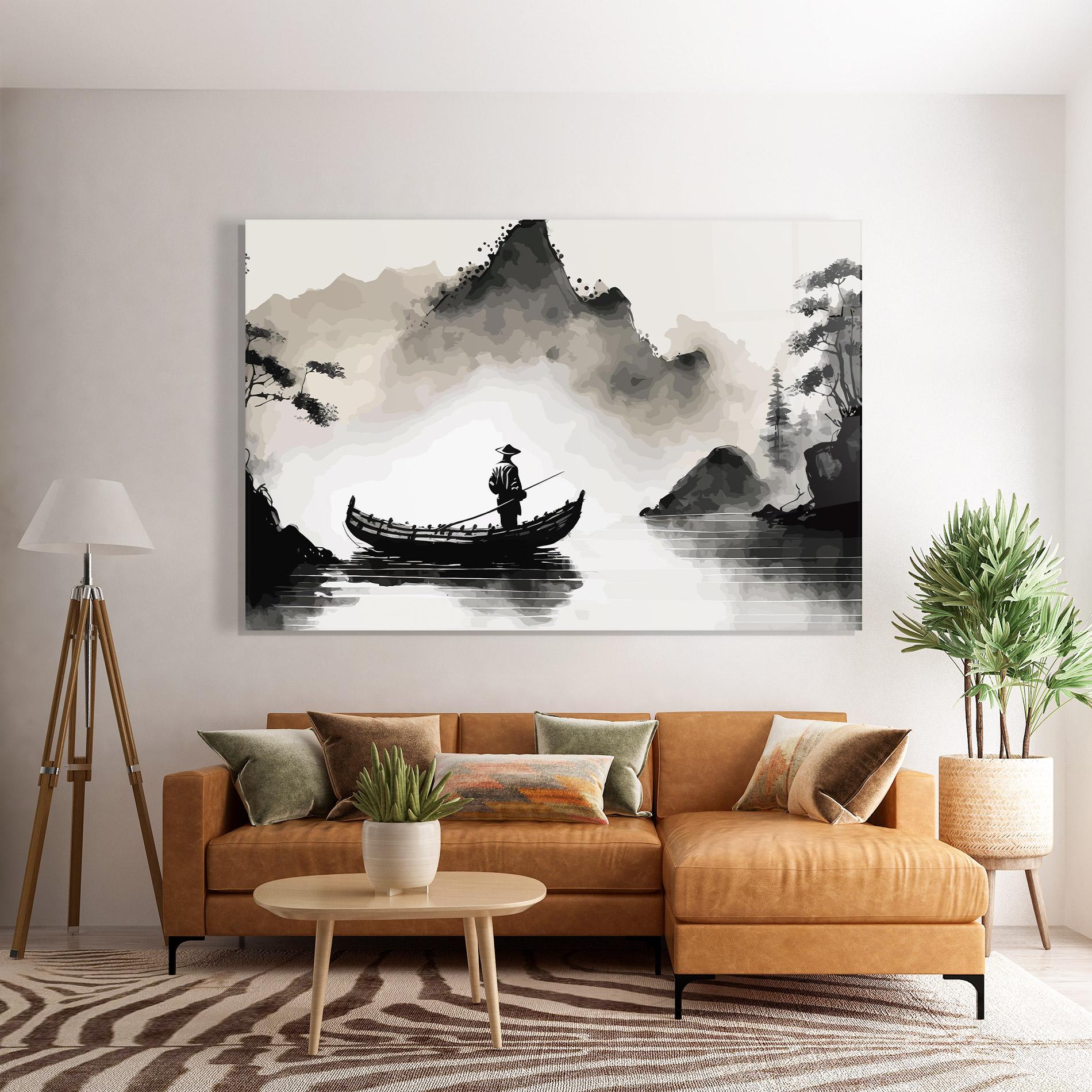 Obraz na Szkle Black Ink Boat mockup 7