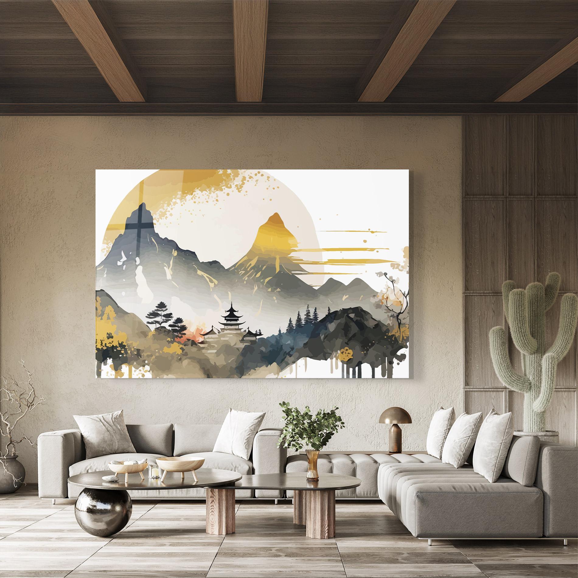 Obraz na Szkle Asiatic Gold Cream mockup 8