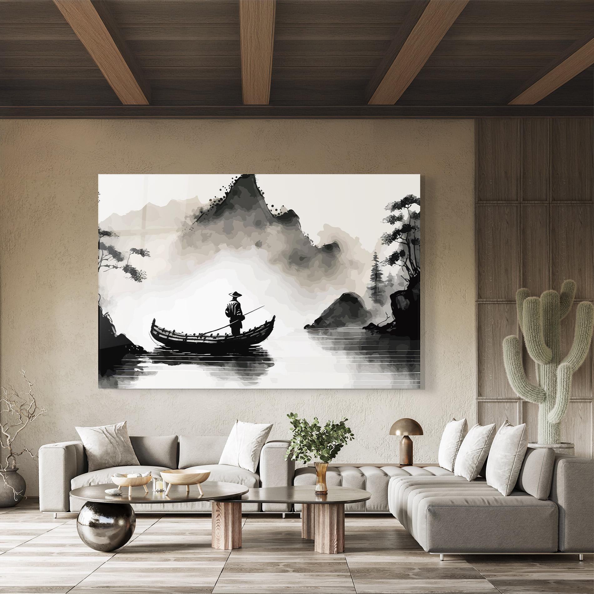 Obraz na Szkle Black Ink Boat mockup 8