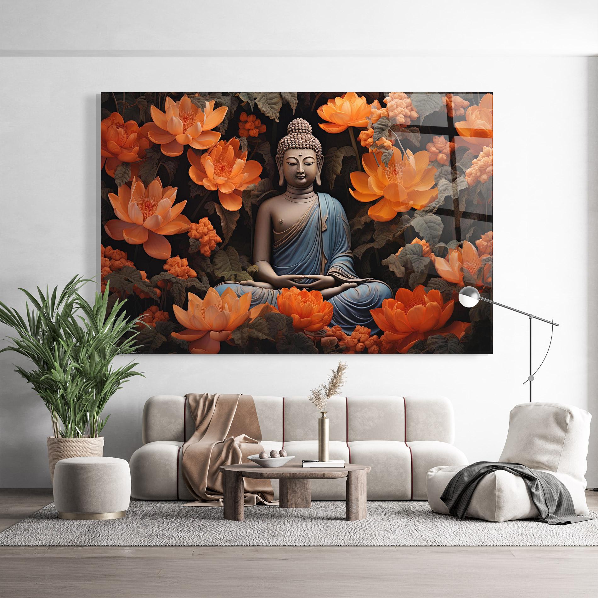 Obraz na Szkle Big Flower Buddha mockup 9