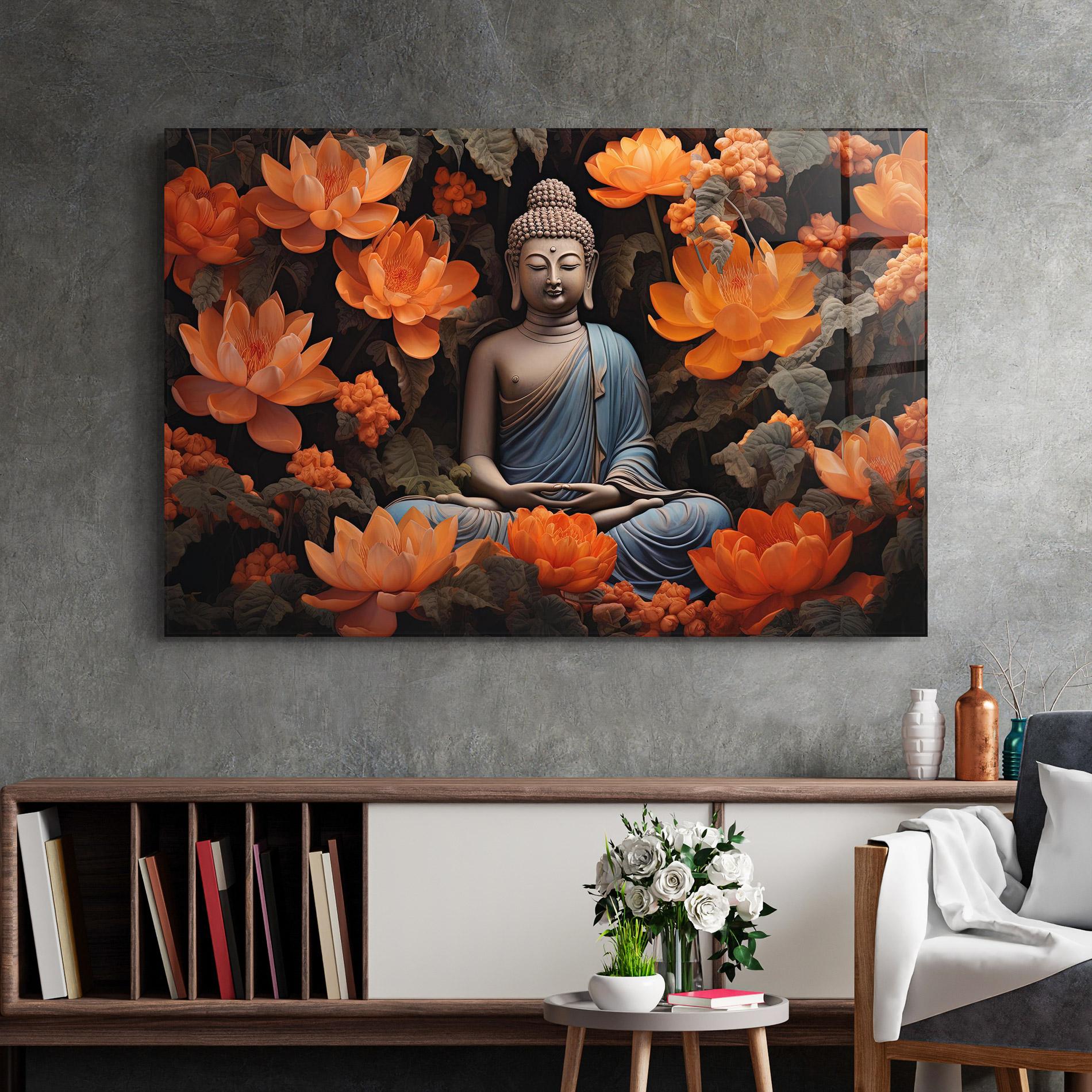 Obraz na Szkle Big Flower Buddha mockup 2
