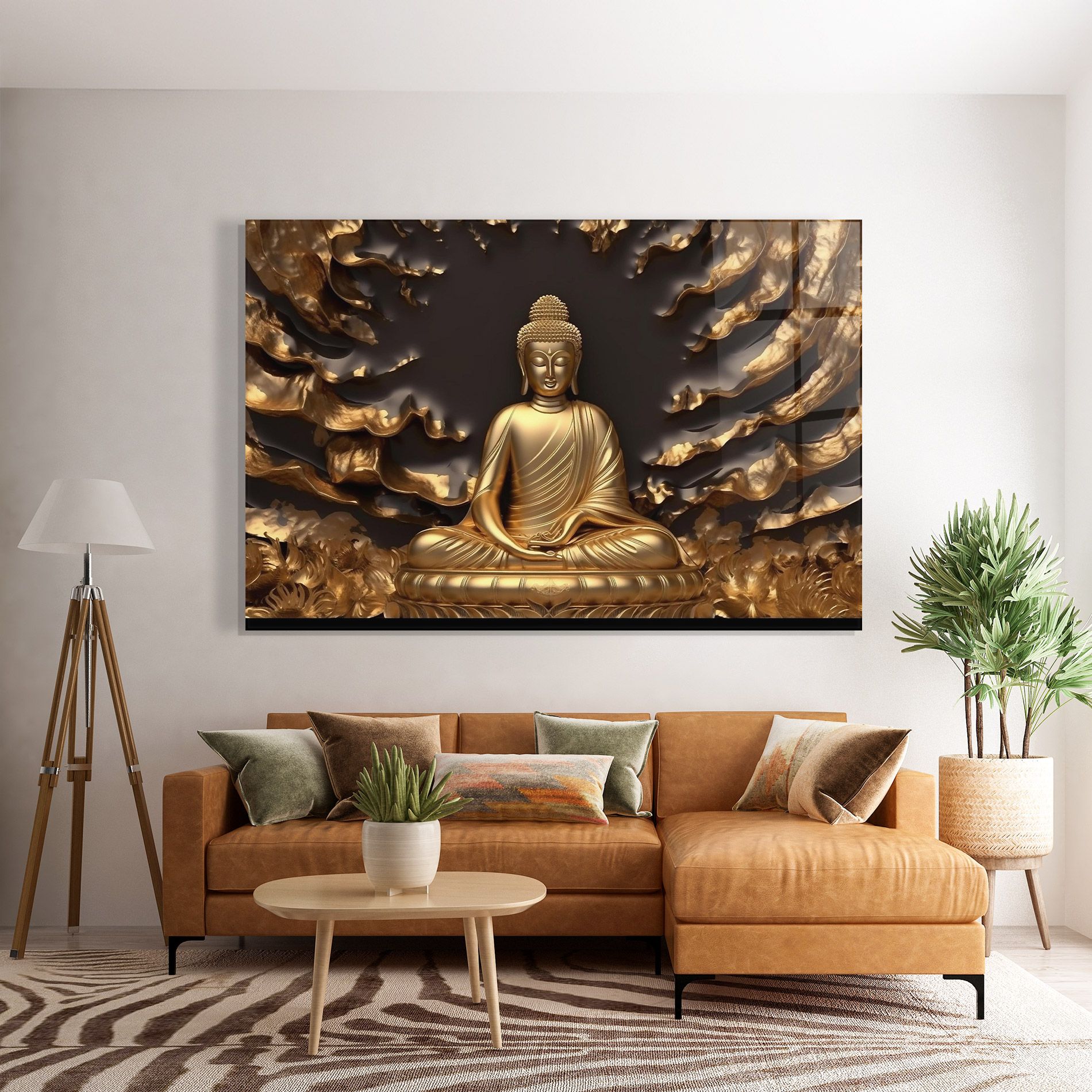 Gold 3d Buddha mockup 7