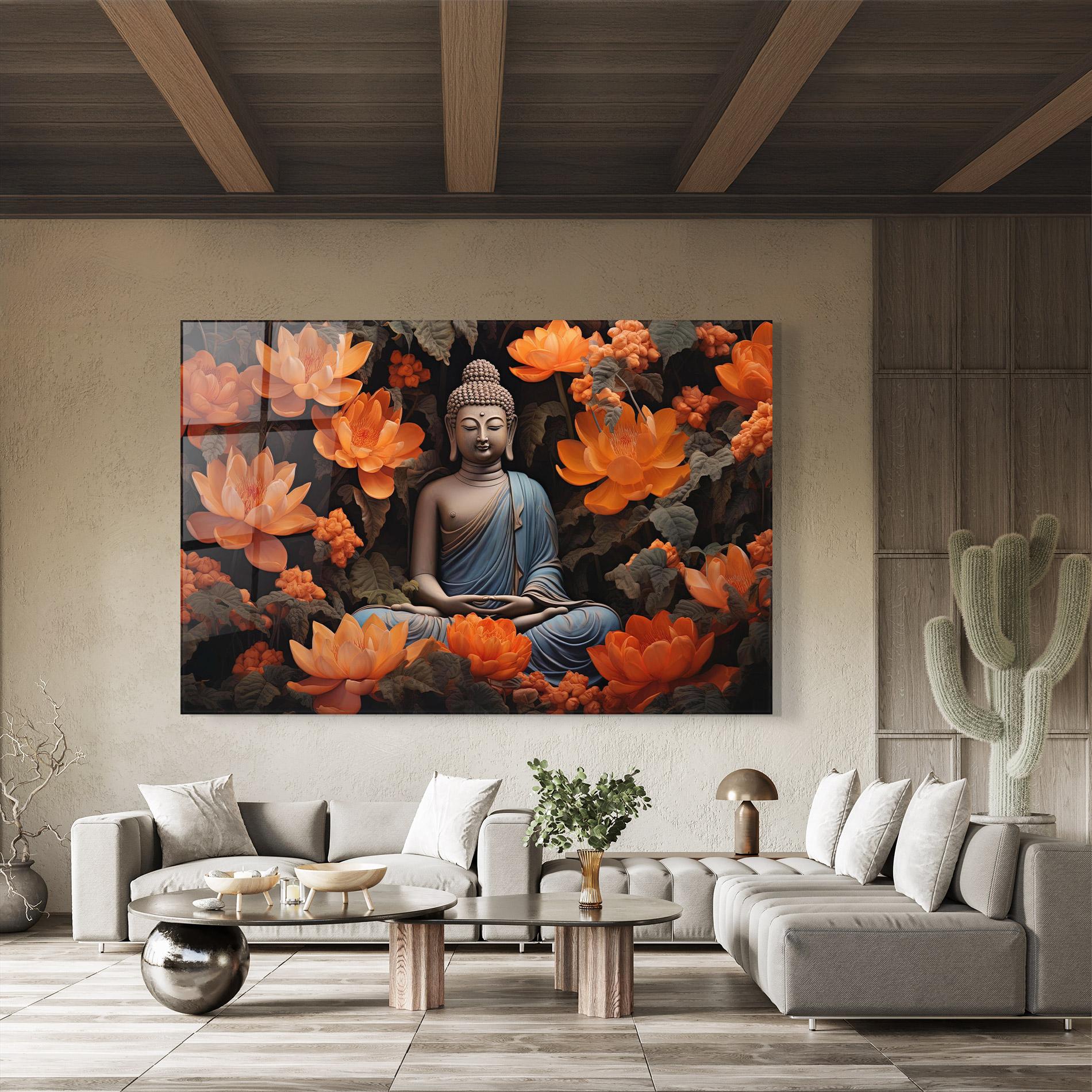 Obraz na Szkle Big Flower Buddha mockup 8