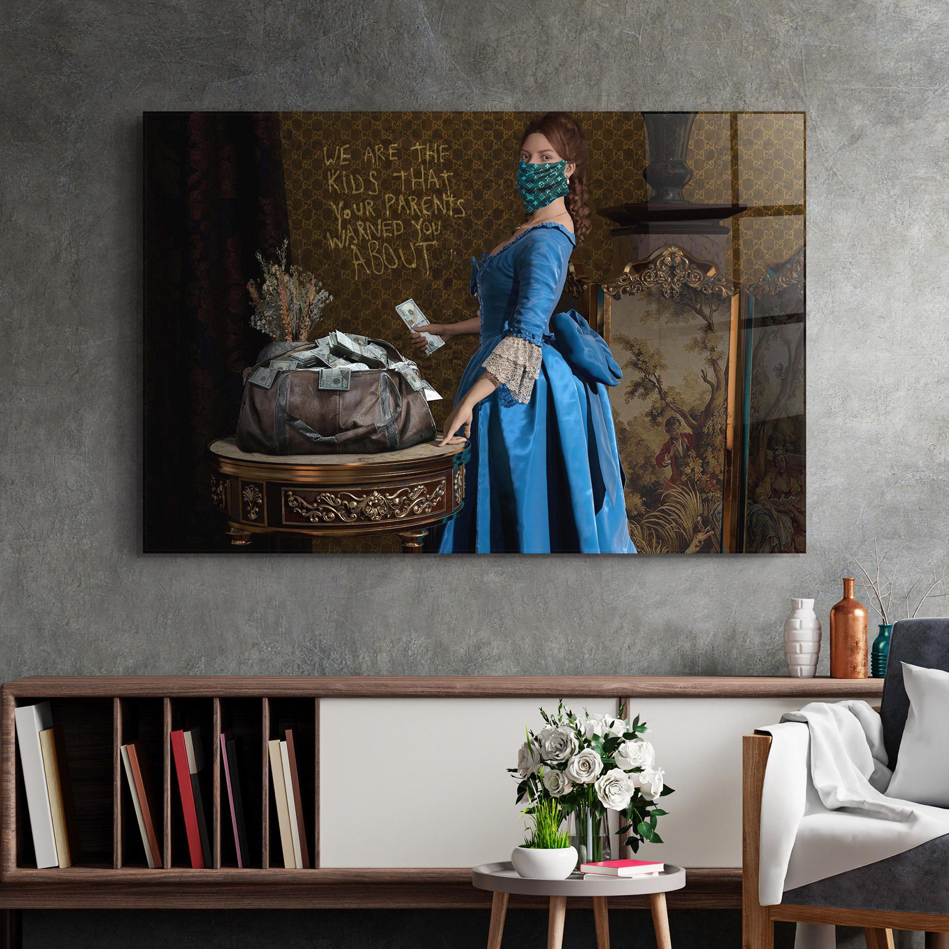 Obraz na Szkle Vintage Money Heist mockup 2