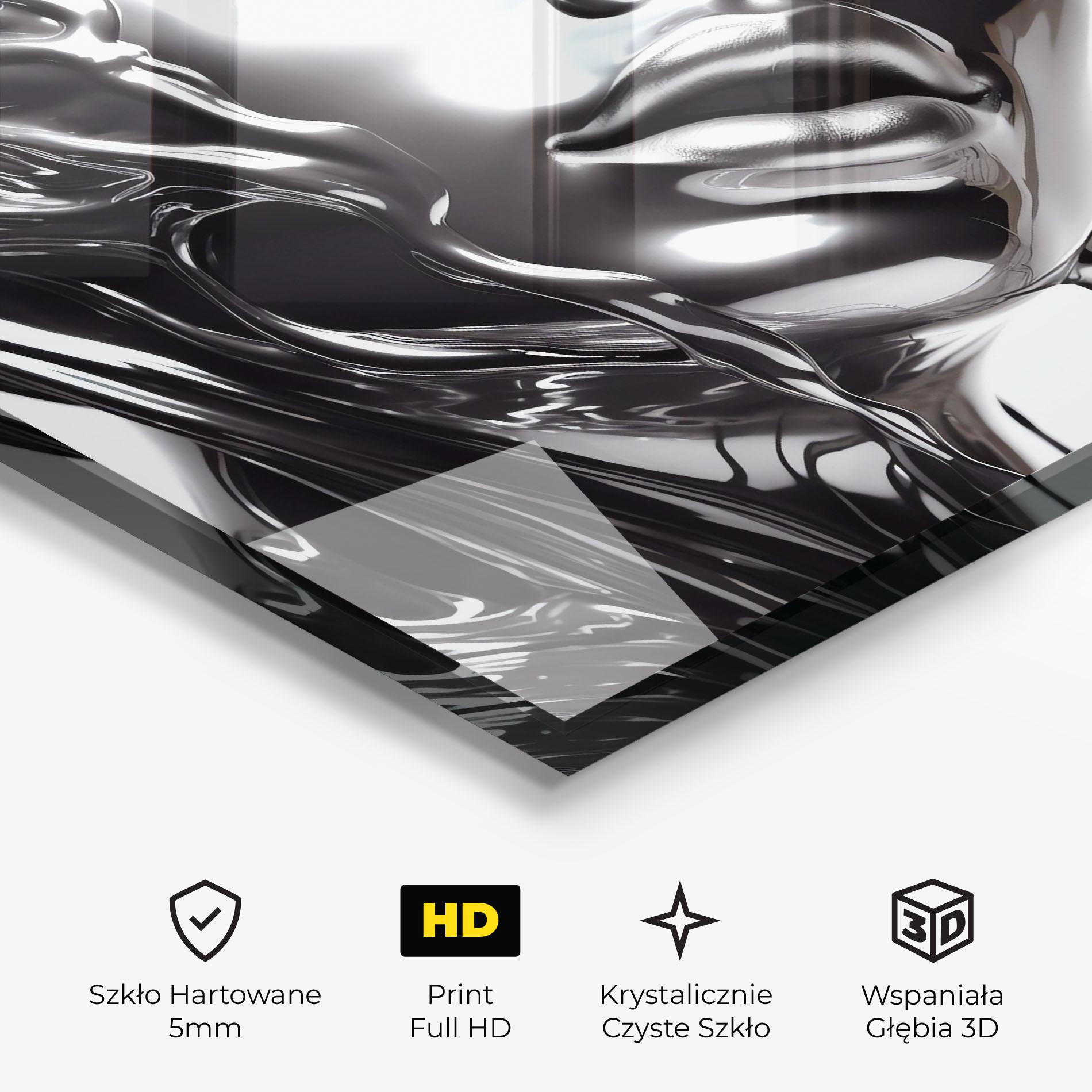 Obraz na Szkle Silver Liquid Woman mockup 3