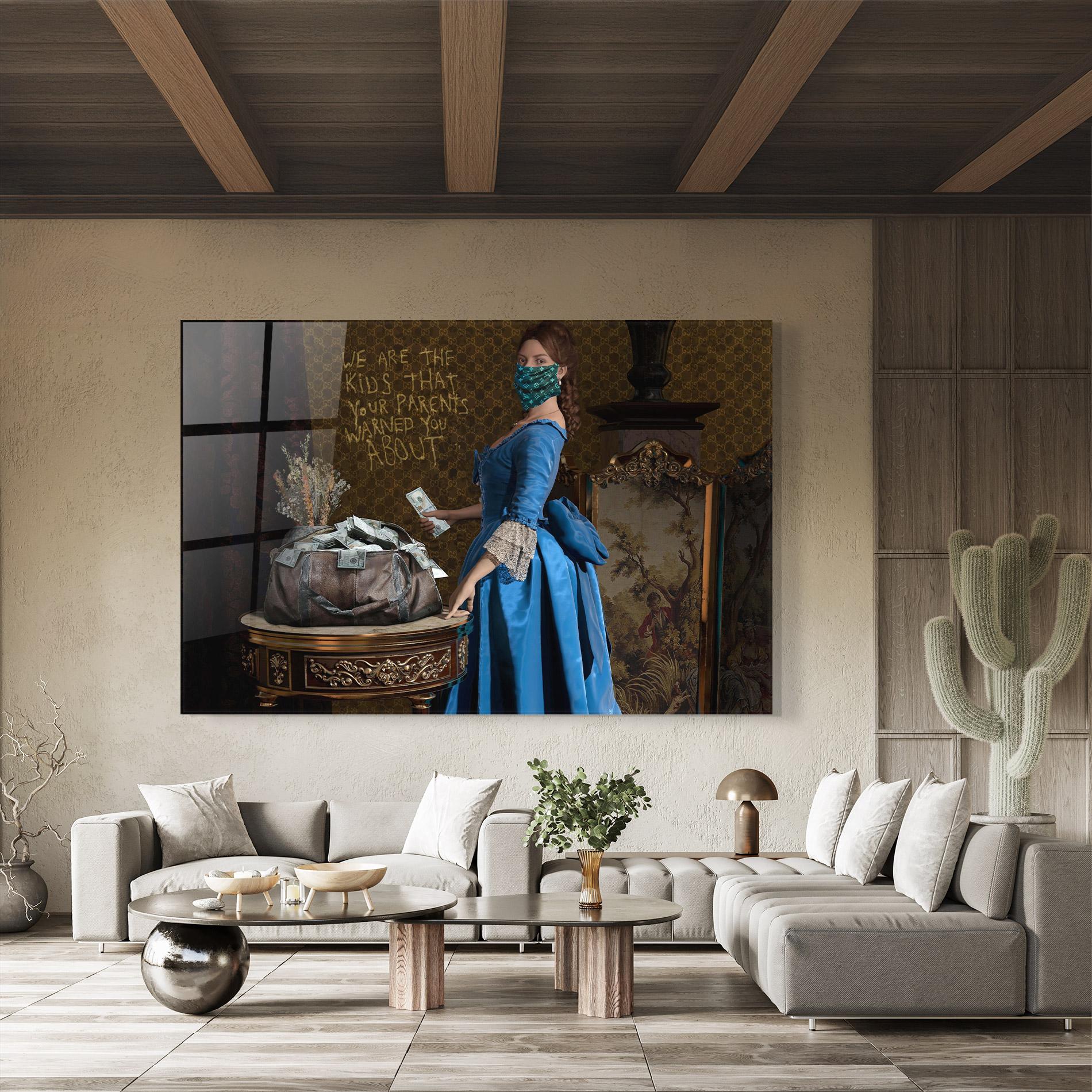 Obraz na Szkle Vintage Money Heist mockup 8