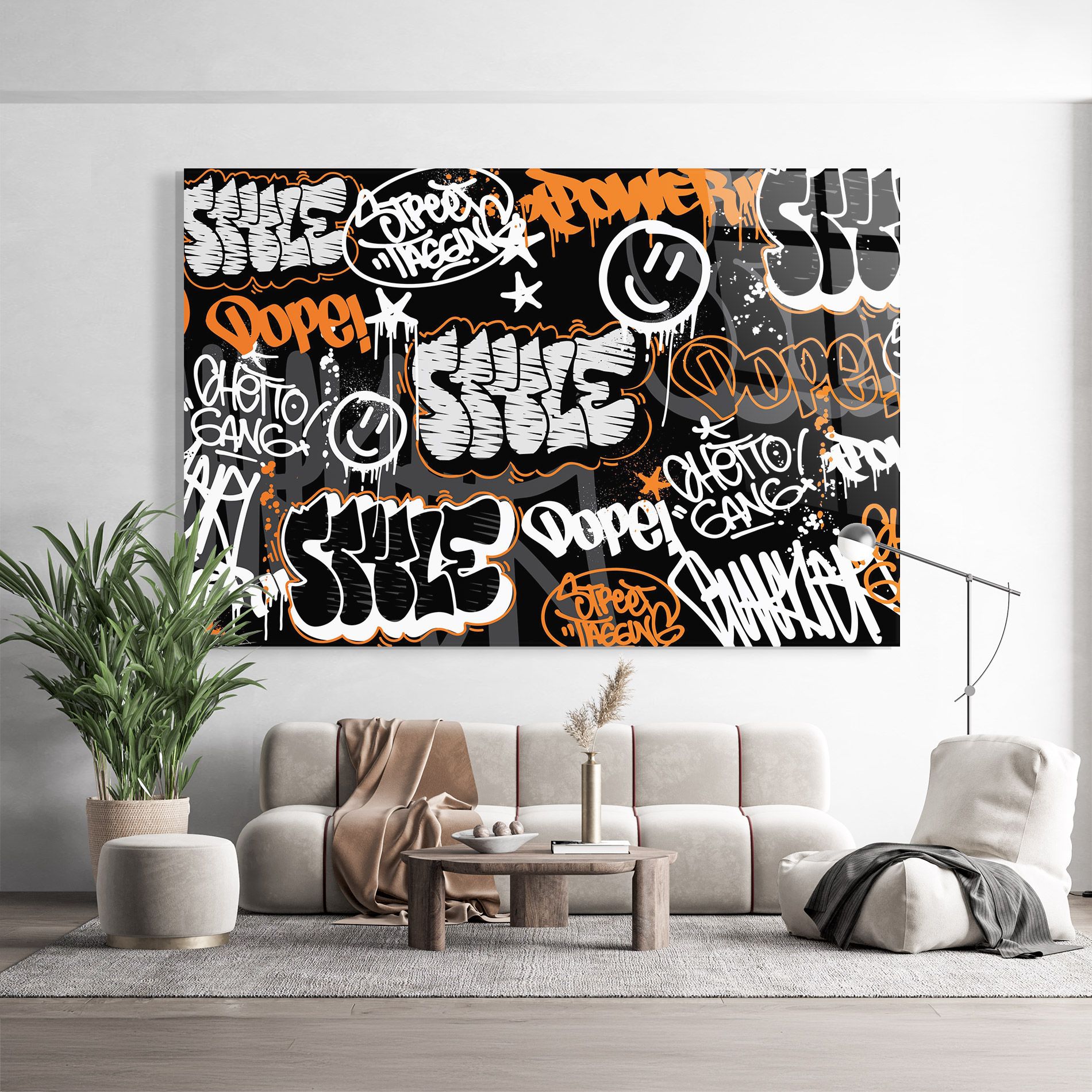 Orange Black Graffiti mockup 9