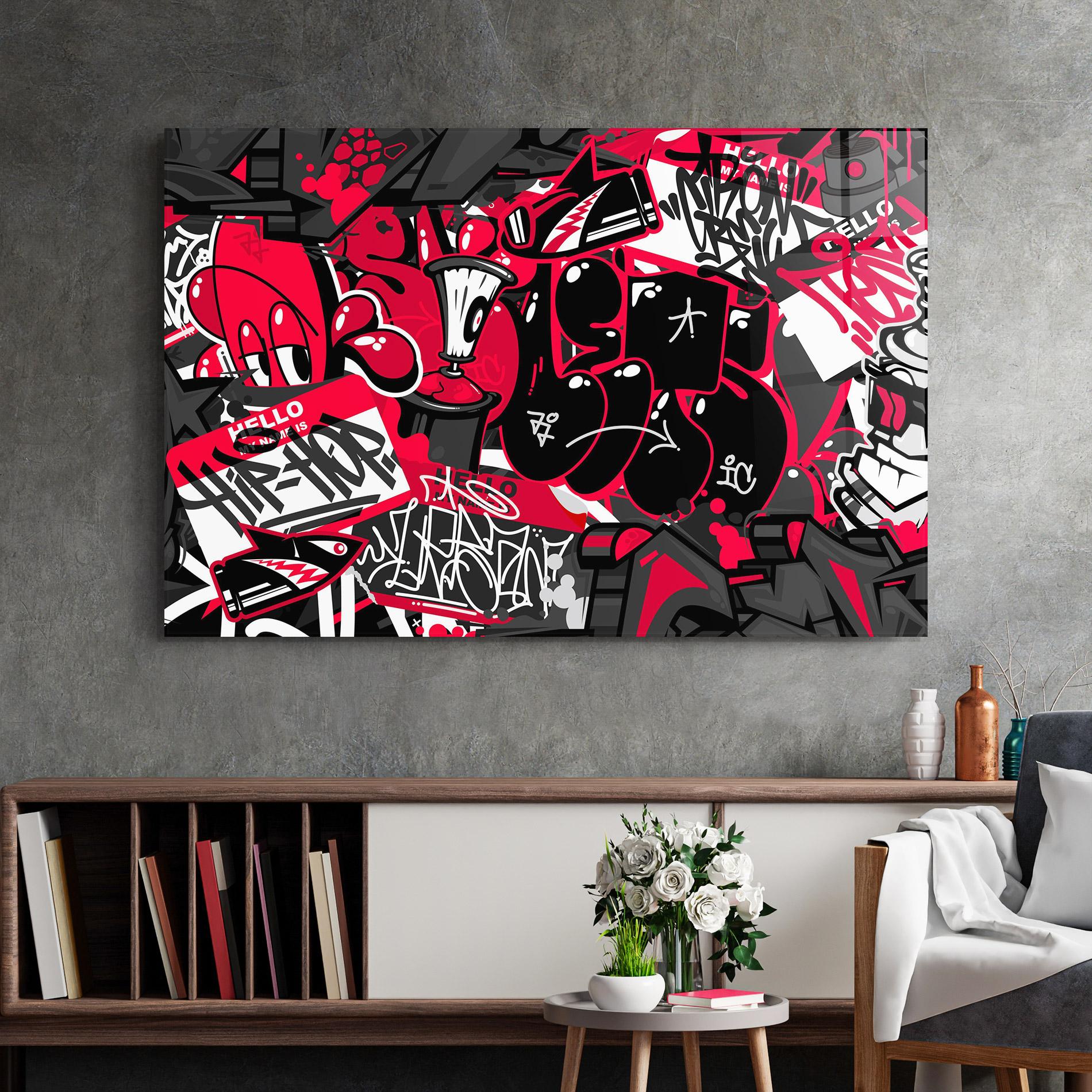 Obraz na Szkle Hip Hop Graffiti mockup 2