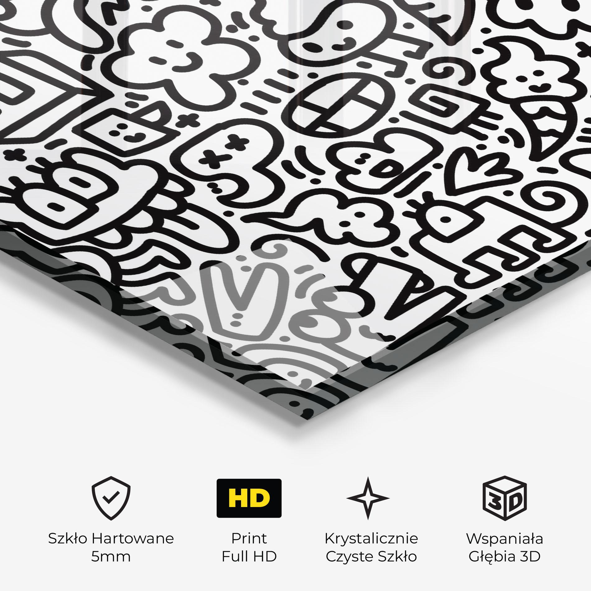 Obraz na Szkle Black Line Doodle mockup 3