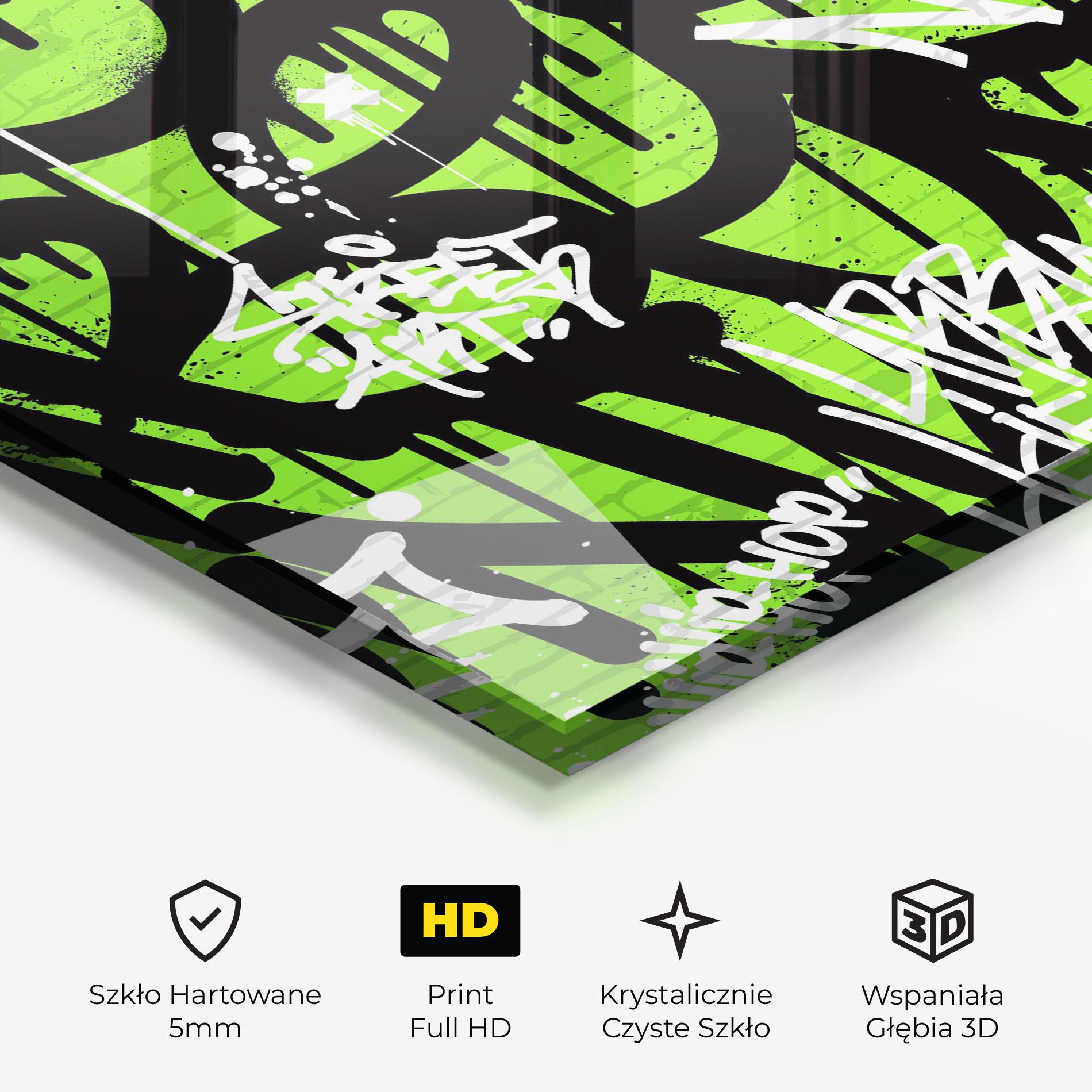 Obraz na Szkle Graffiti Green Style mockup 3