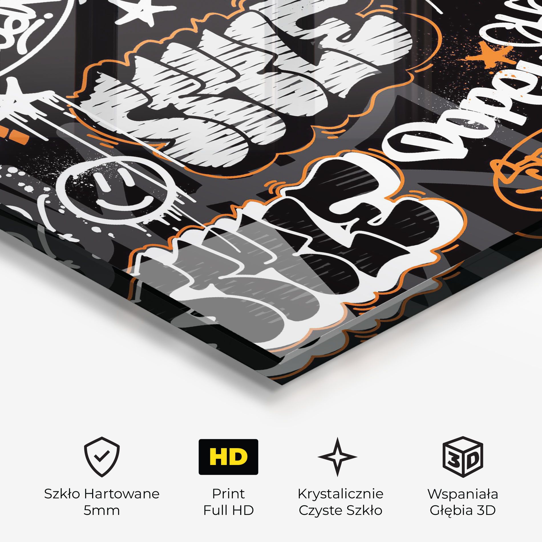 Orange Black Graffiti mockup 3