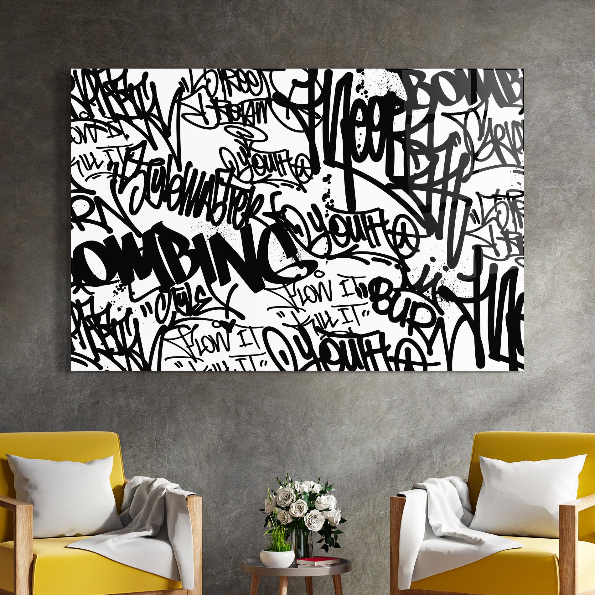 Obraz na Szkle Black Tags mockup 4