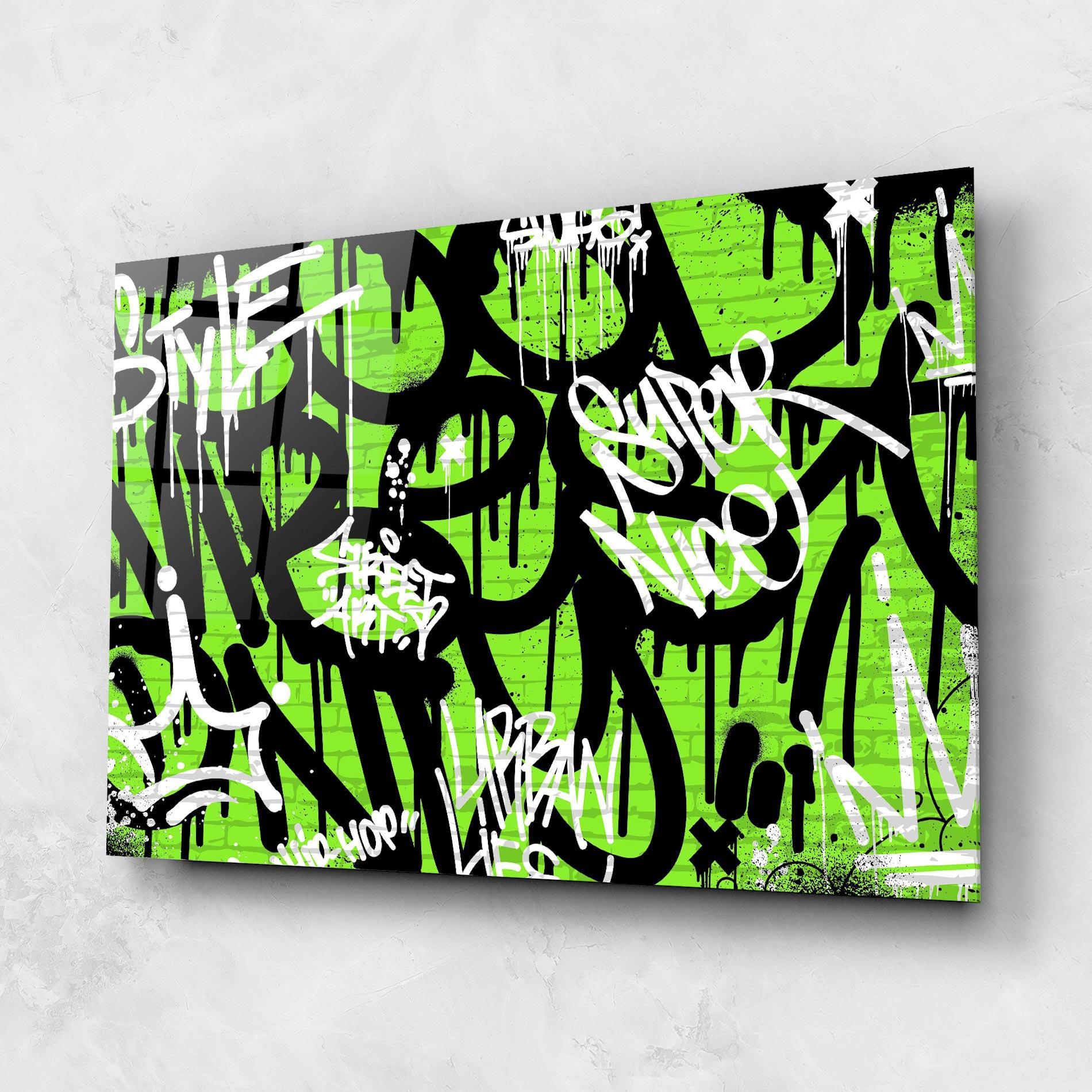 Obraz na Szkle Graffiti Green Style mockup 1