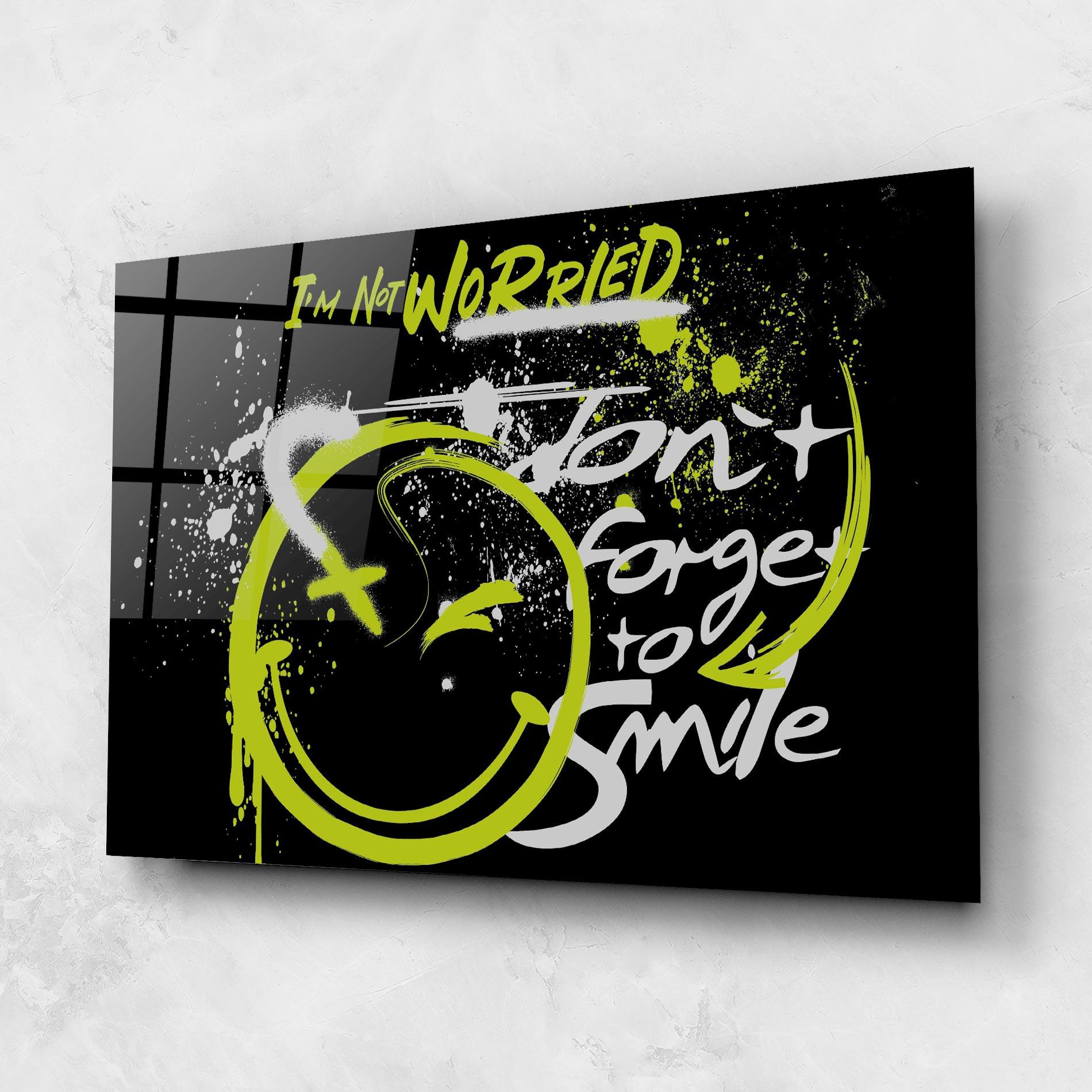 Obraz na Szkle Green Smile Graffiti mockup 1