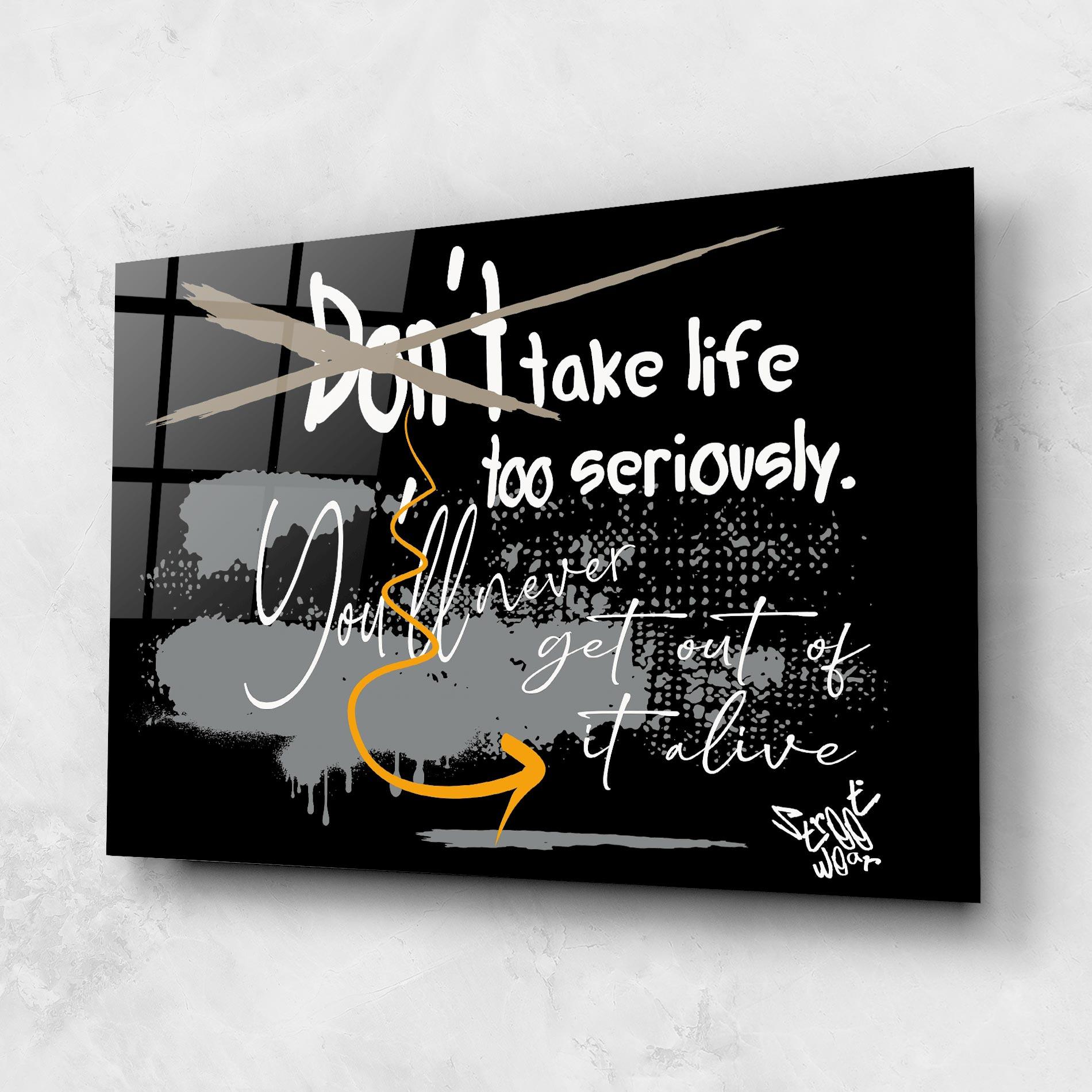 Obraz na Szkle Grey Orange Graffiti mockup 1