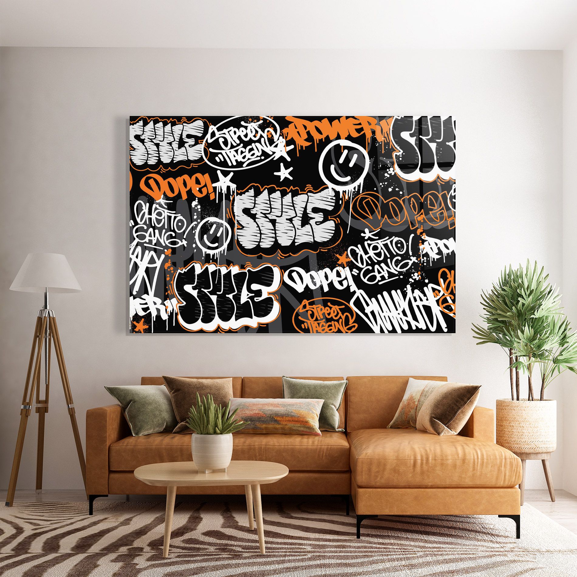 Orange Black Graffiti mockup 7