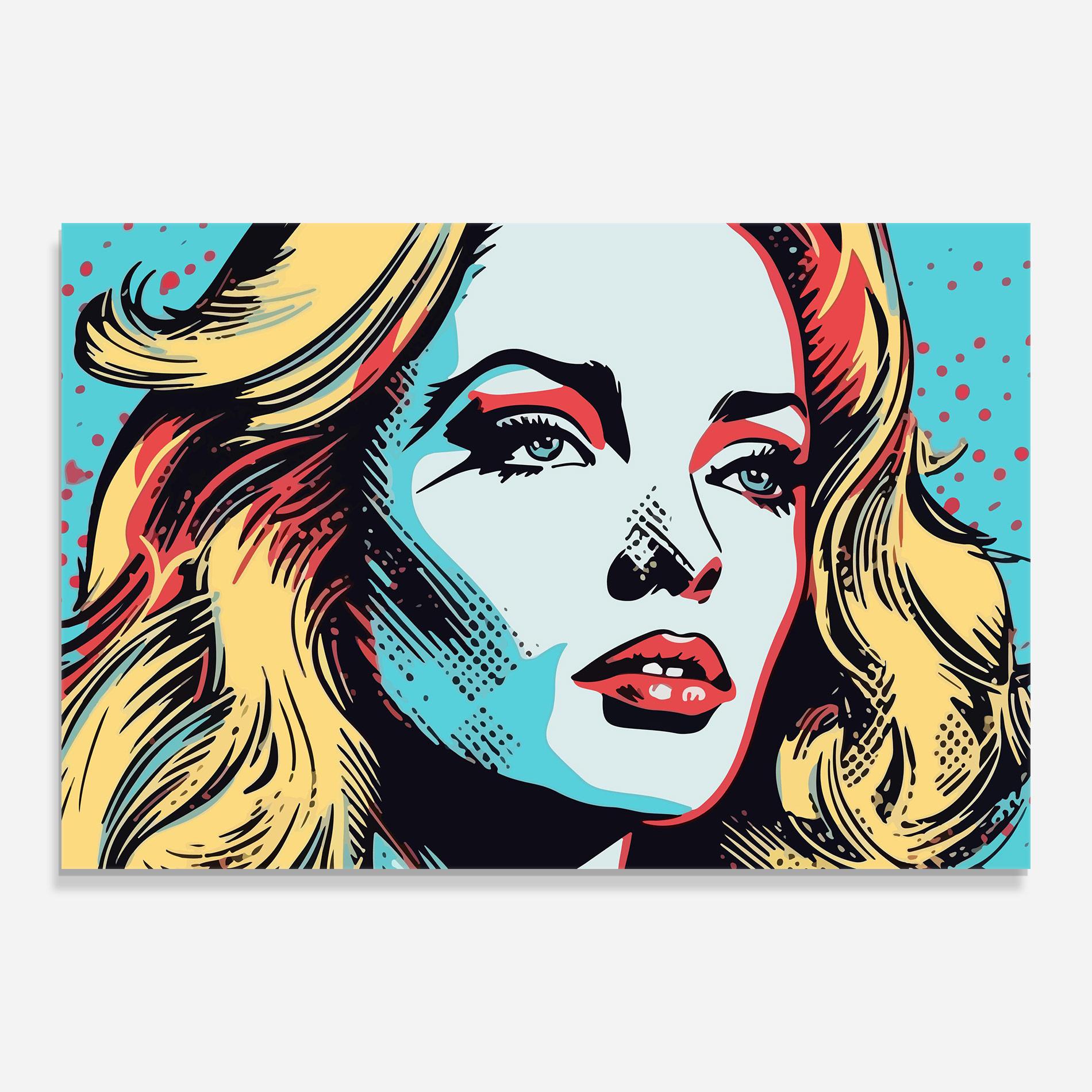 Obraz na Szkle Pop Art Lady mockup 0