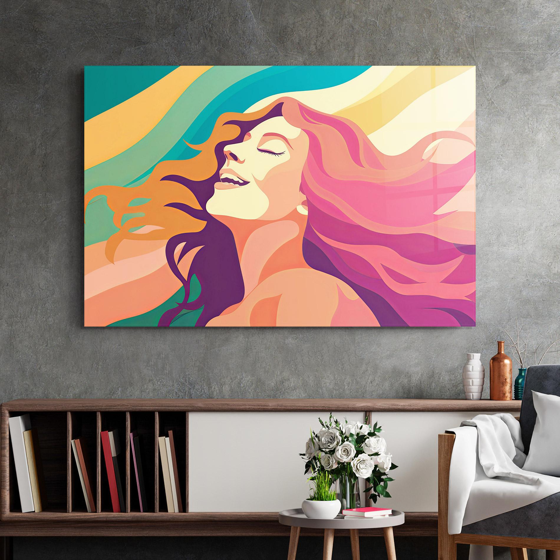 Obraz na Szkle Pink Pop Hair mockup 2