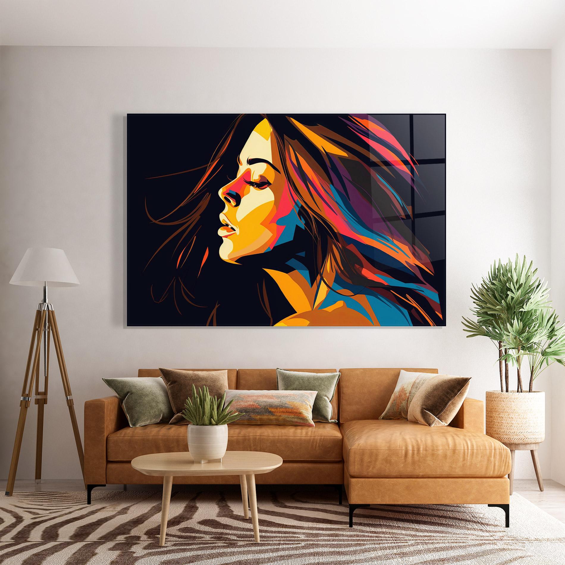 Obraz na Szkle Graphical Pop Woman mockup 7