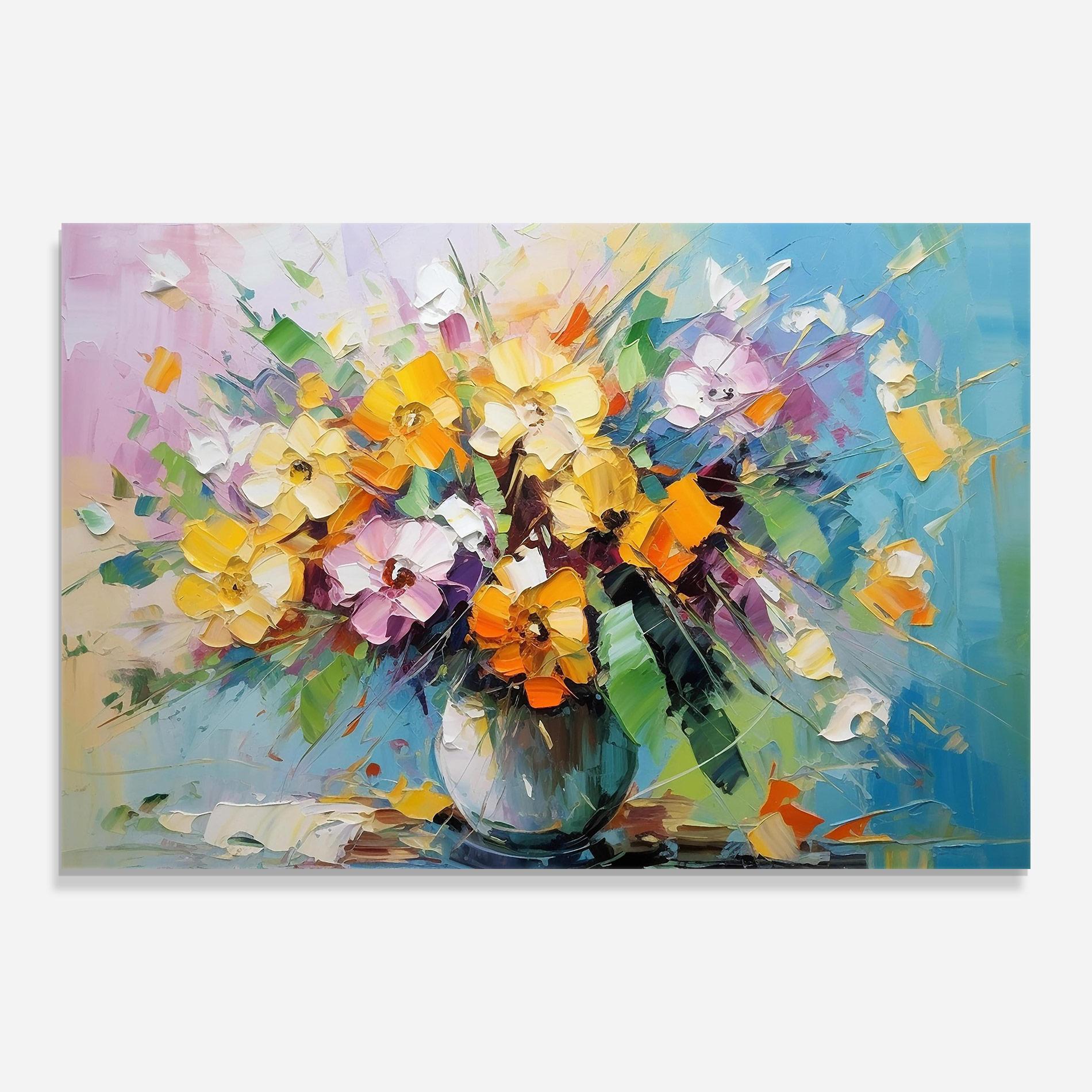 Obraz na Szkle Colorfull Flowers Painting mockup 0