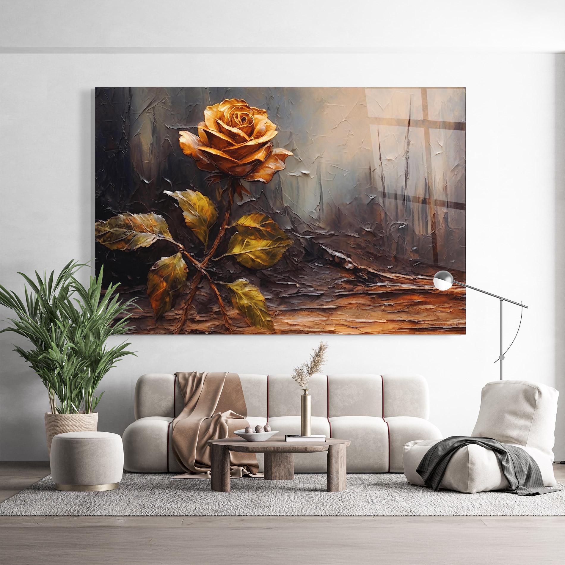 Obraz na Szkle Orange Rose Art mockup 9
