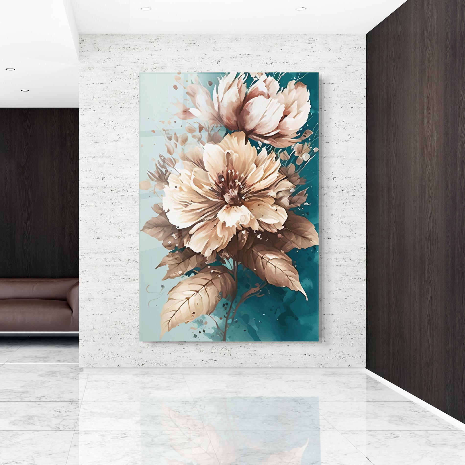 Obraz na Szkle Flower Green Watercolor mockup 9