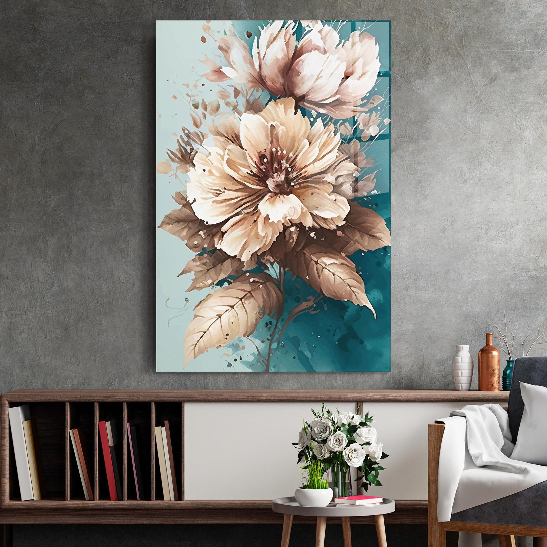 Obraz na Szkle Flower Green Watercolor mockup 2