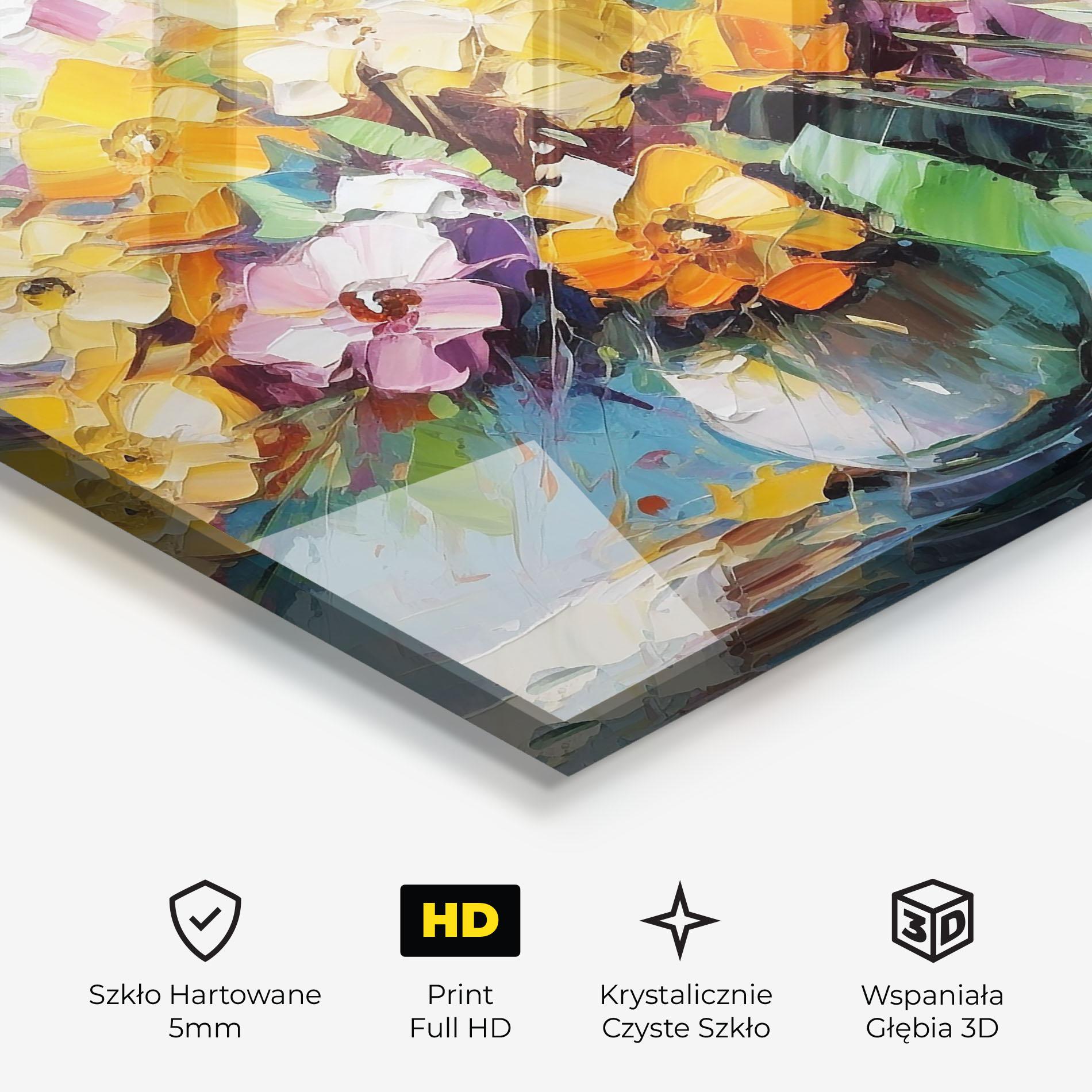 Obraz na Szkle Colorfull Flowers Painting mockup 3