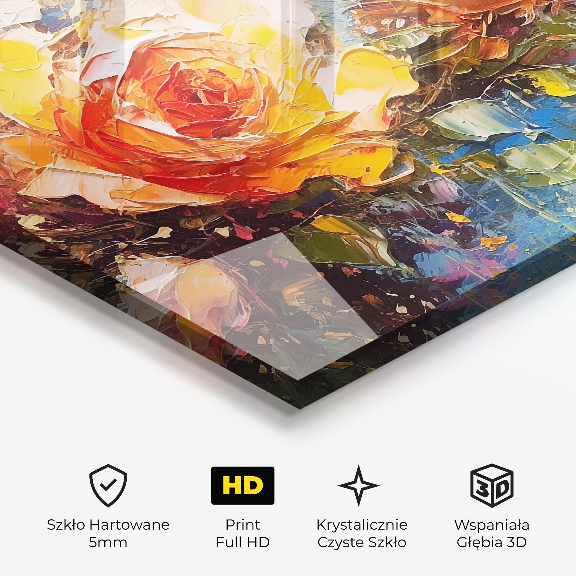 Obraz na Szkle Orange Roses Painting mockup 3