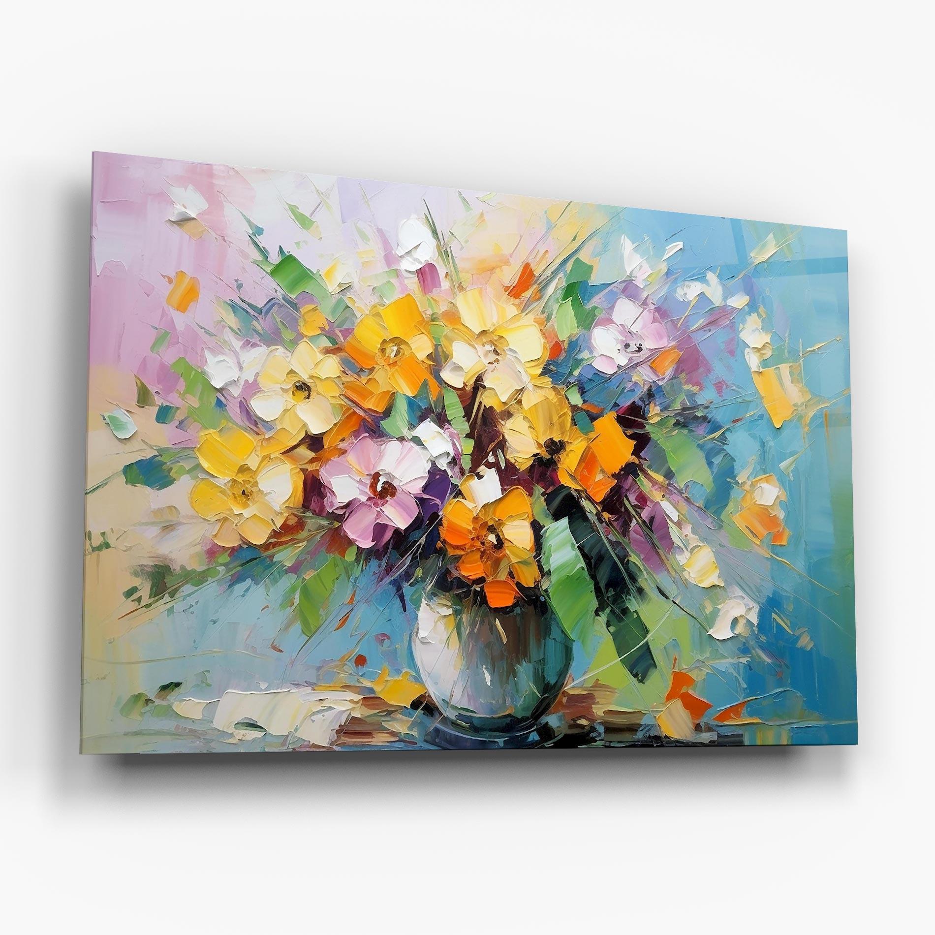 Obraz na Szkle Colorfull Flowers Painting mockup 6