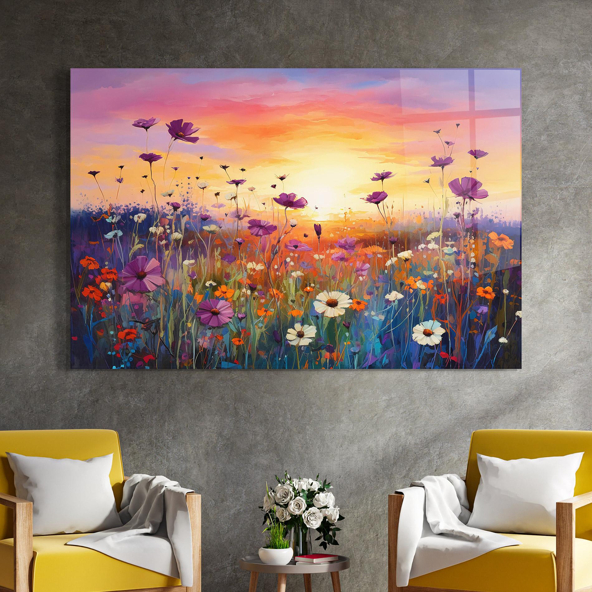 Obraz na Szkle Dreamy Field Flowers mockup 4