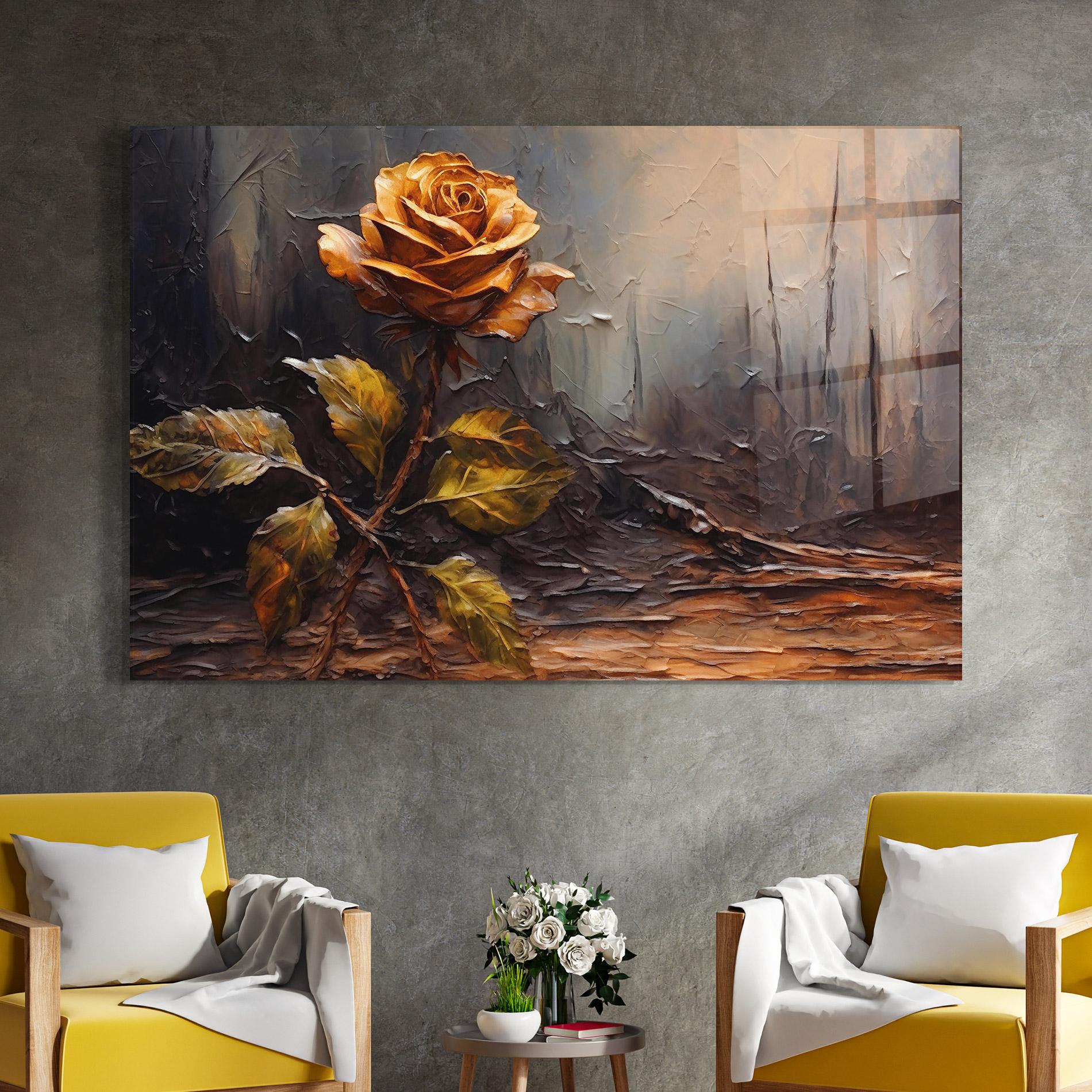 Obraz na Szkle Orange Rose Art mockup 4