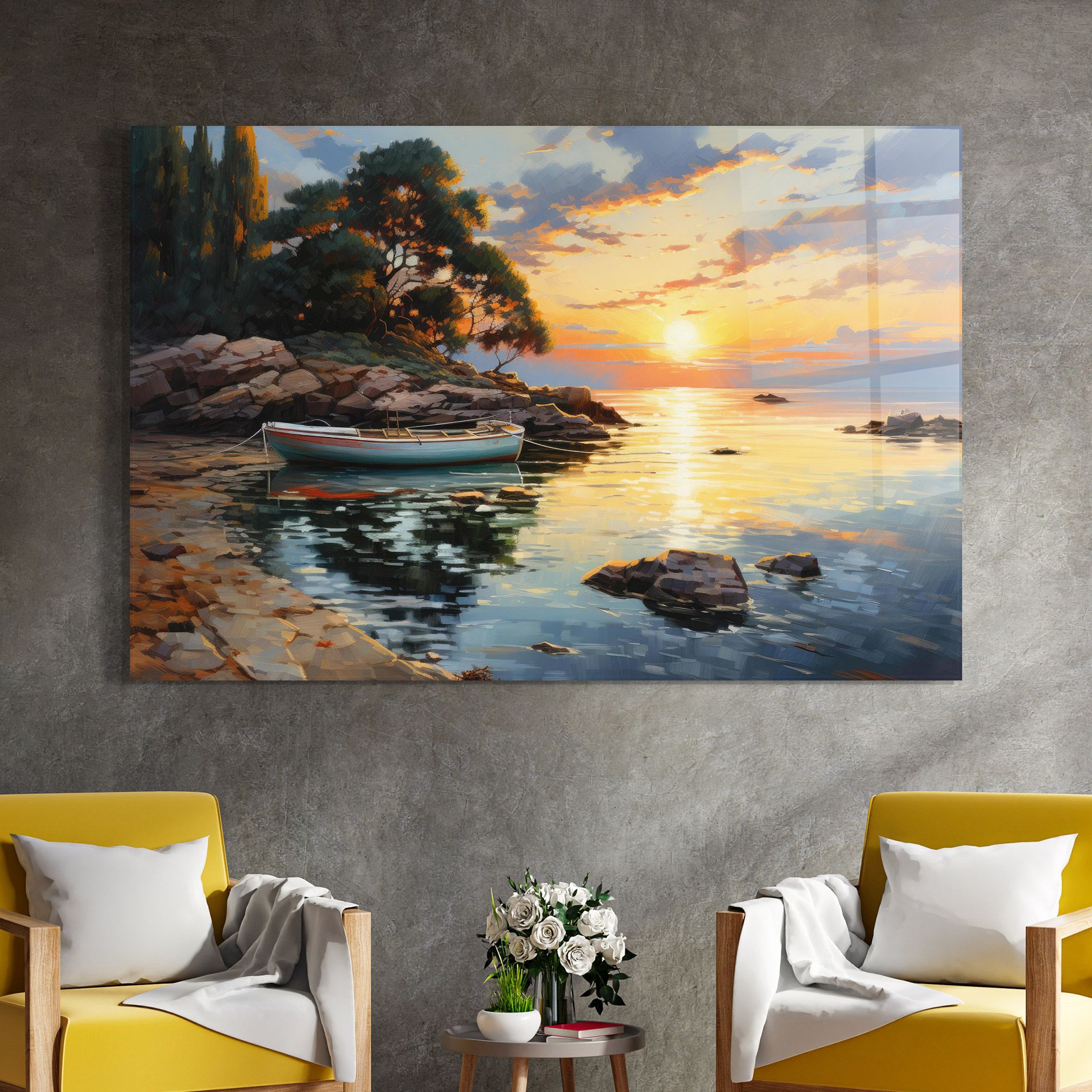 Sunset Sea Art mockup 4
