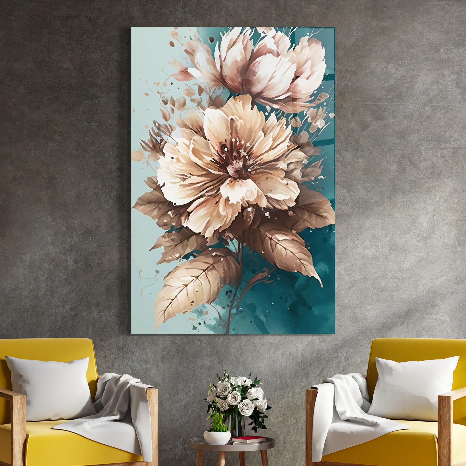 Obraz na Szkle Flower Green Watercolor mockup 4