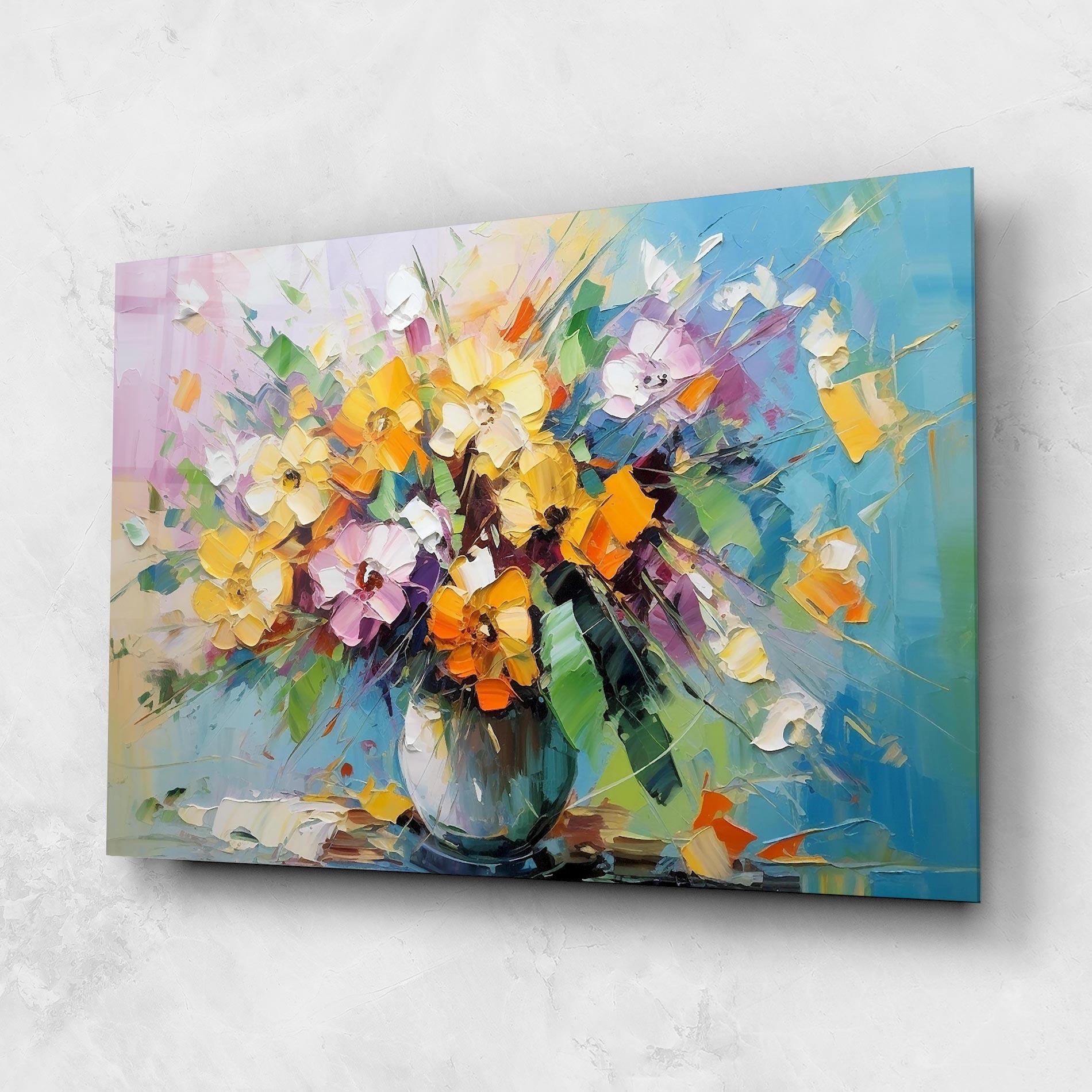 Obraz na Szkle Colorfull Flowers Painting mockup 1