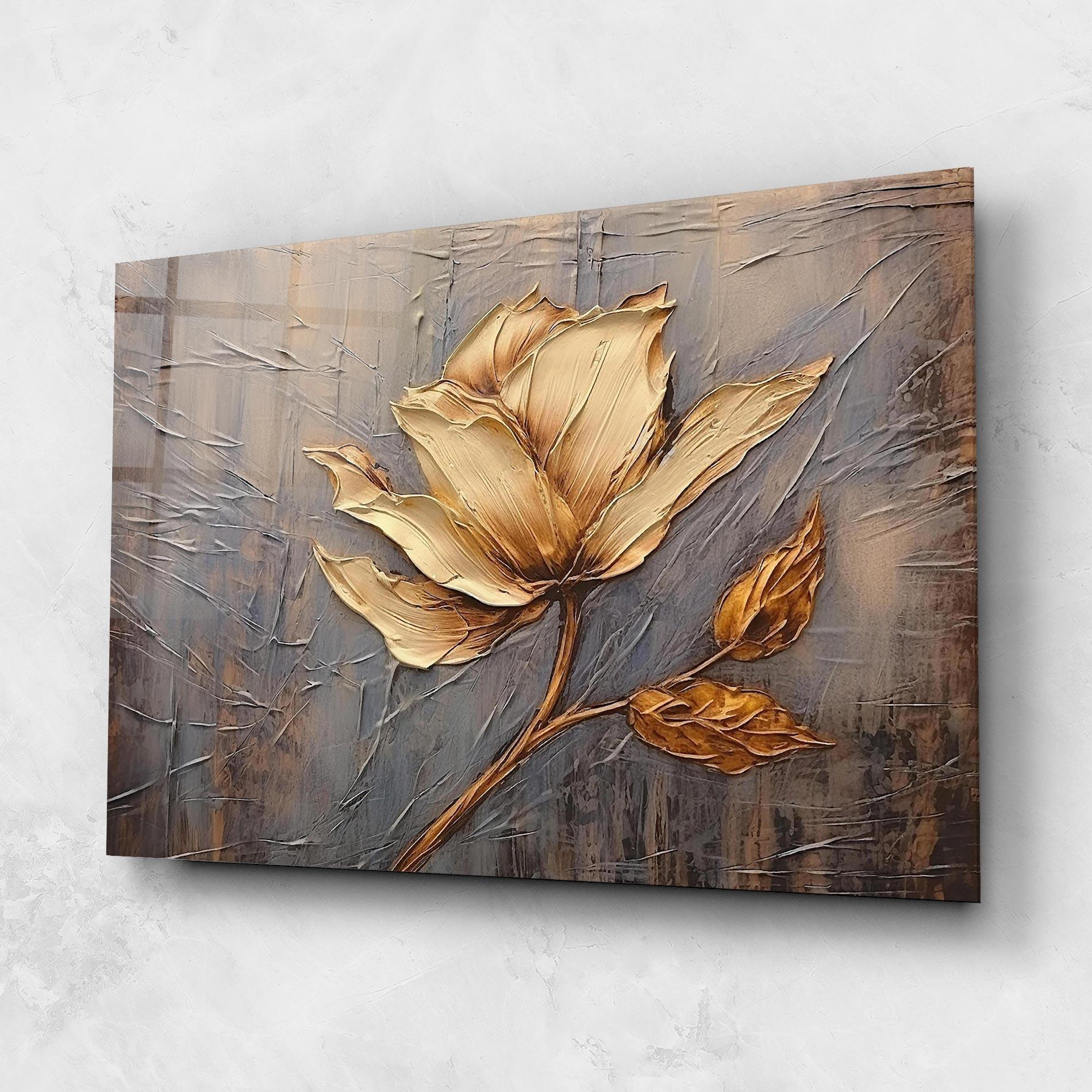 Obraz na Szkle Cream Rose On Blue mockup 1