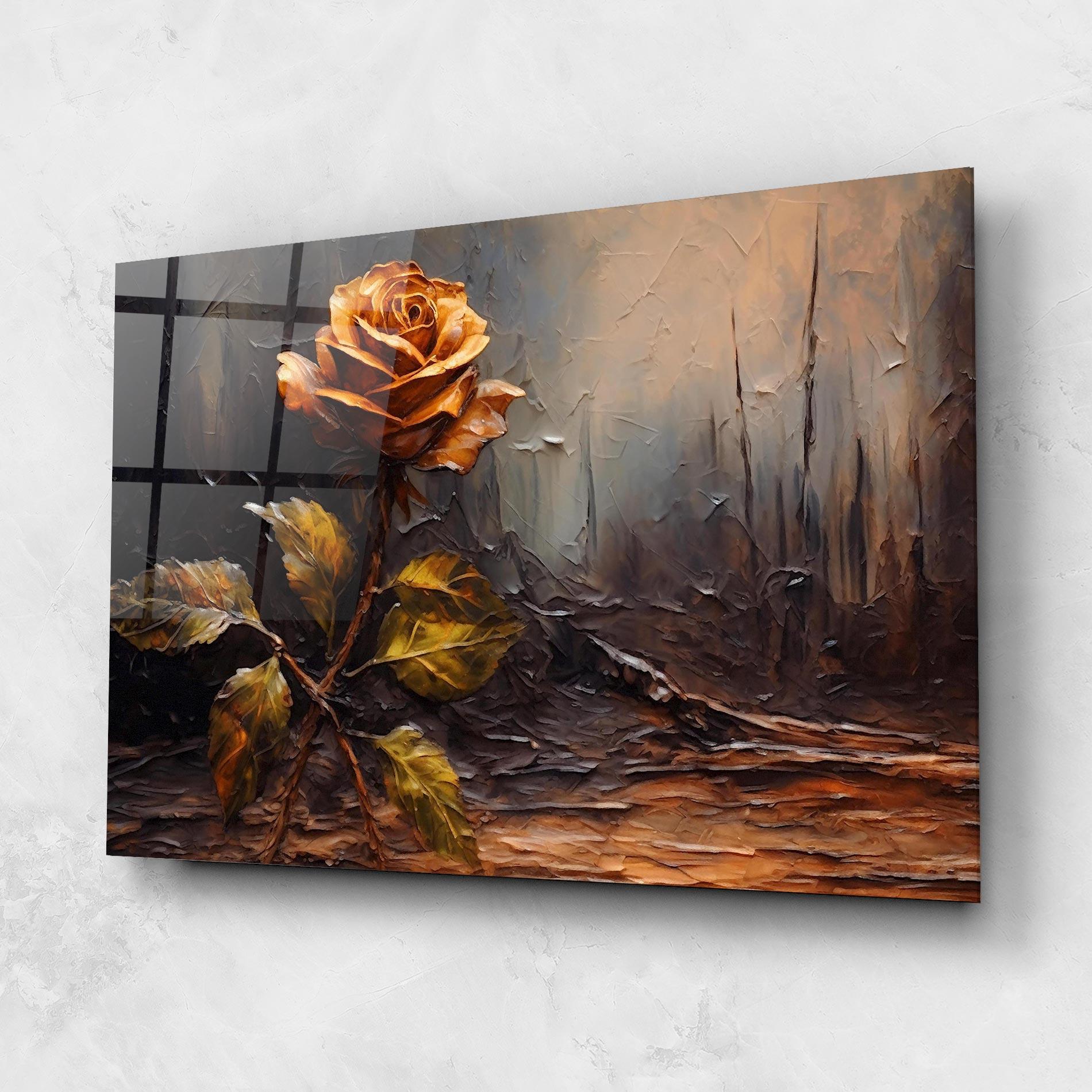 Obraz na Szkle Orange Rose Art mockup 1