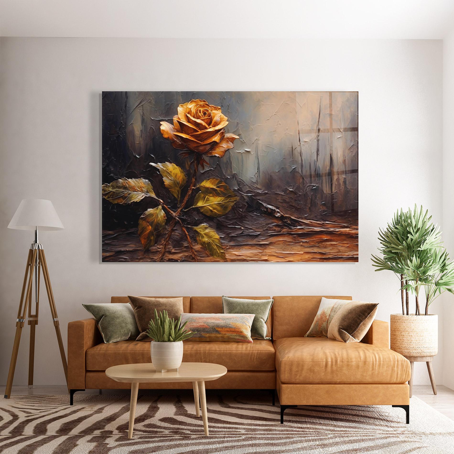 Obraz na Szkle Orange Rose Art mockup 7